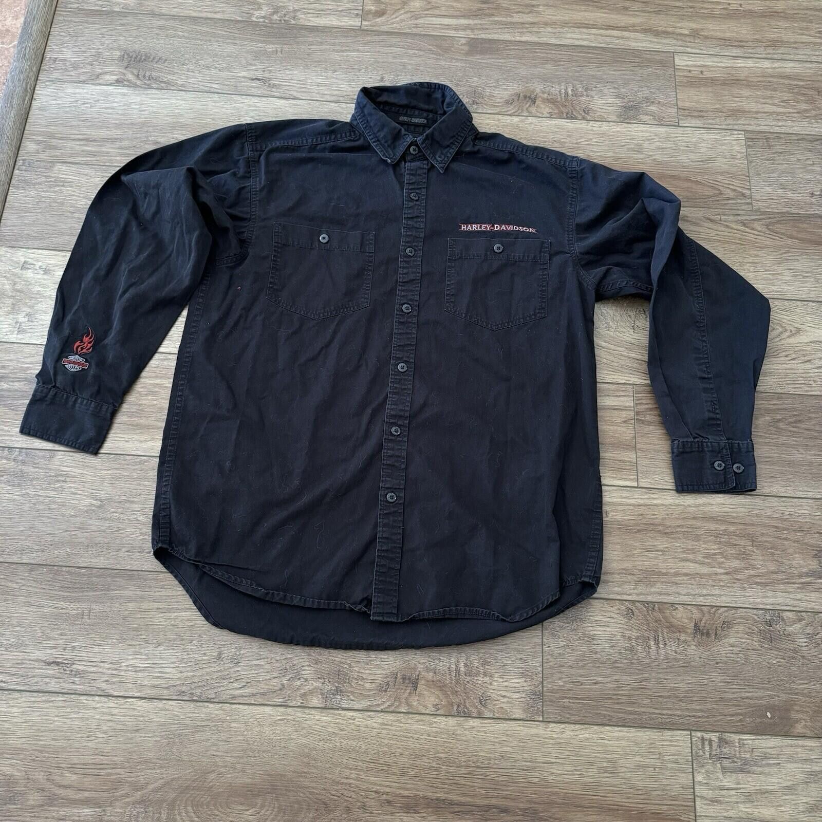 Harley Davidson Vintage Y2K Harley Davidson Black Biker Shirt Motorcycle M Size US M / EU 48-50 / 2 - 1 Thumbnail