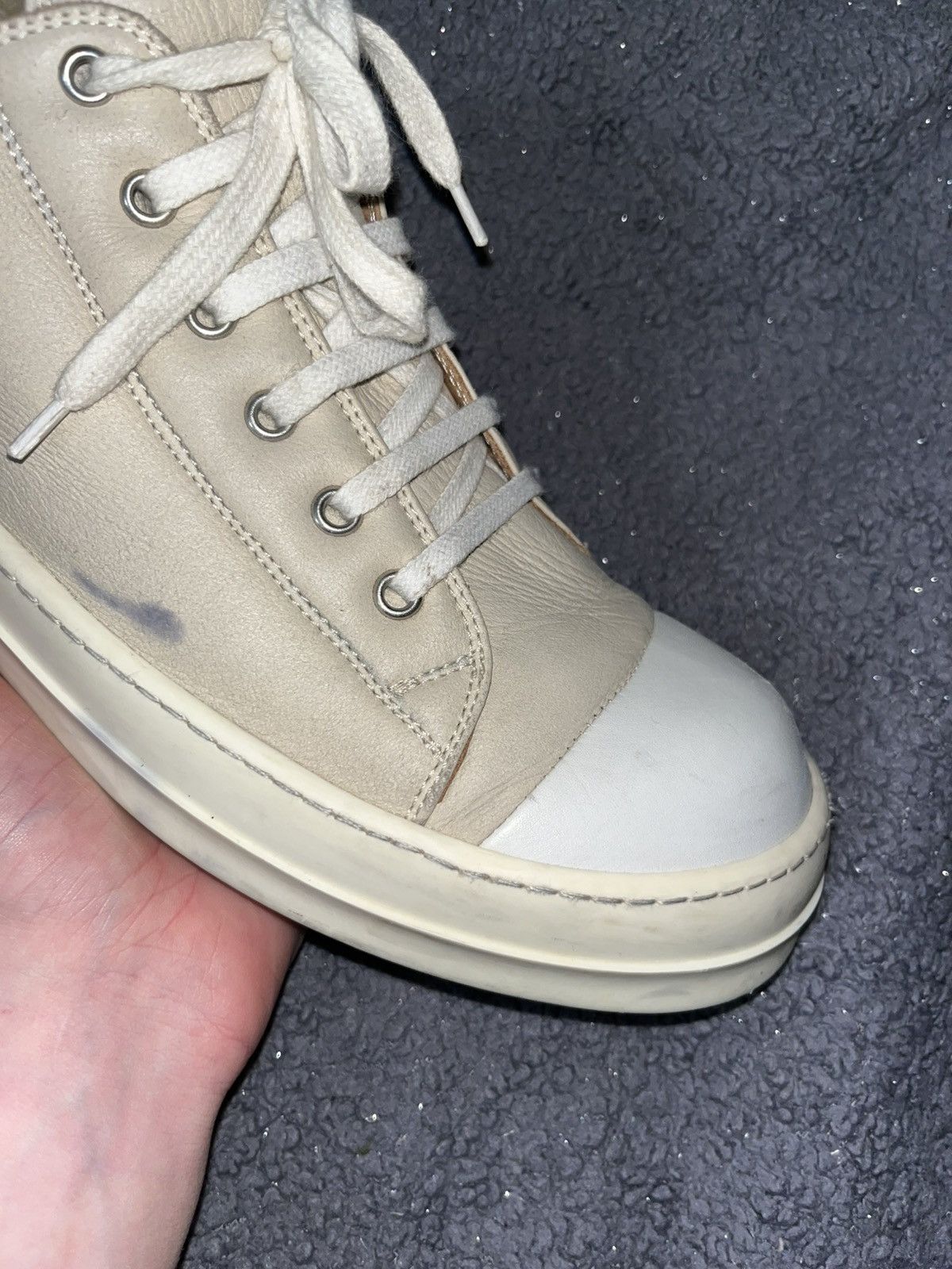 Rick Owens Rick owens leather sherling ramones FW13 sample Size US 10 / EU 43 - 3 Thumbnail