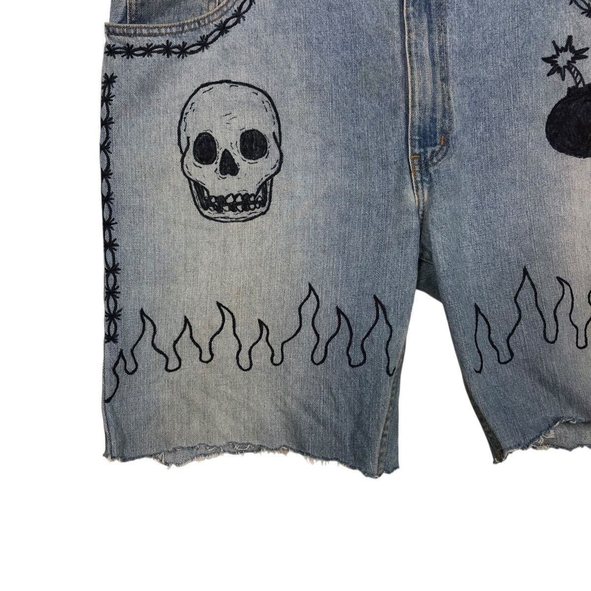 Vintage 🔥VINTAGE BIKER SHORT DENIM PANTS ARIZONA SKELETON DESIGN Size US 38 / EU 54 - 6 Thumbnail