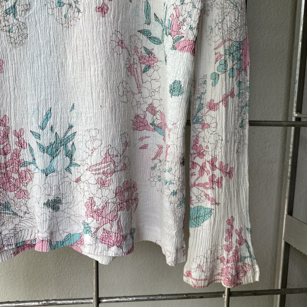 Tsumori Chisato Tsumori Chisato White Floral Print Long Sleeve Blouse Size XS / US 0-2 / IT 36-38 - 10 Thumbnail