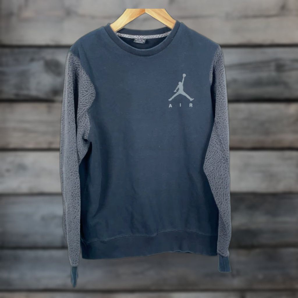 Jordan Brand Air Jordan 3 Cement Sweatshirt Men's XL Black Gray Elephant Crewneck Nike Size US XL / EU 56 / 4 - 1 Thumbnail
