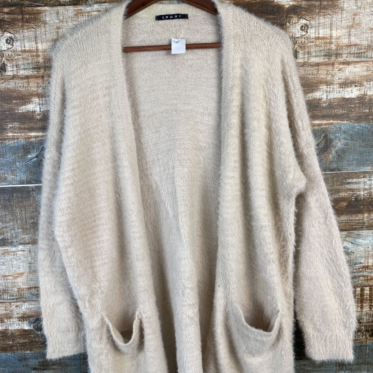 Japanese Brand DL Ingni Pink Cardigan fur shaggy mohair Knitwear #C1056 Size M / US 6-8 / IT 42-44 - 5 Thumbnail