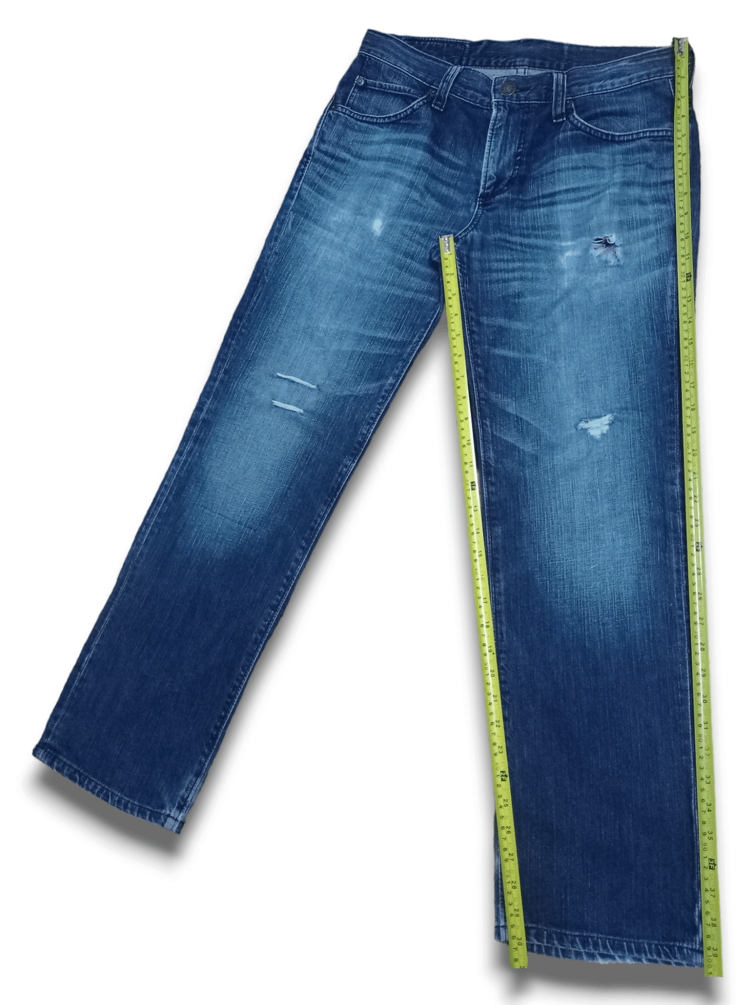 Edwin × Japanese Brand SALES🔥Vintage Edwin Blue Wash Distressed Loose Jeans Size US 32 / EU 48 - 10 Thumbnail