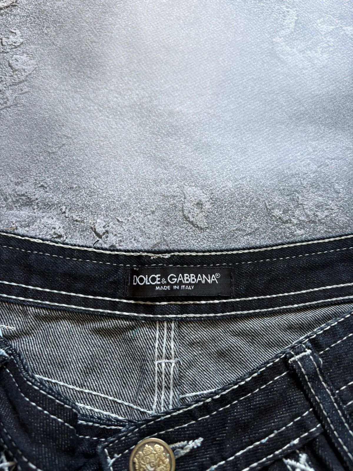 Dolce & Gabbana Vintage 00s Dolce&Gabbana Y2K DG Big Logo Embroidered Jeans Size 29" - 11 Thumbnail