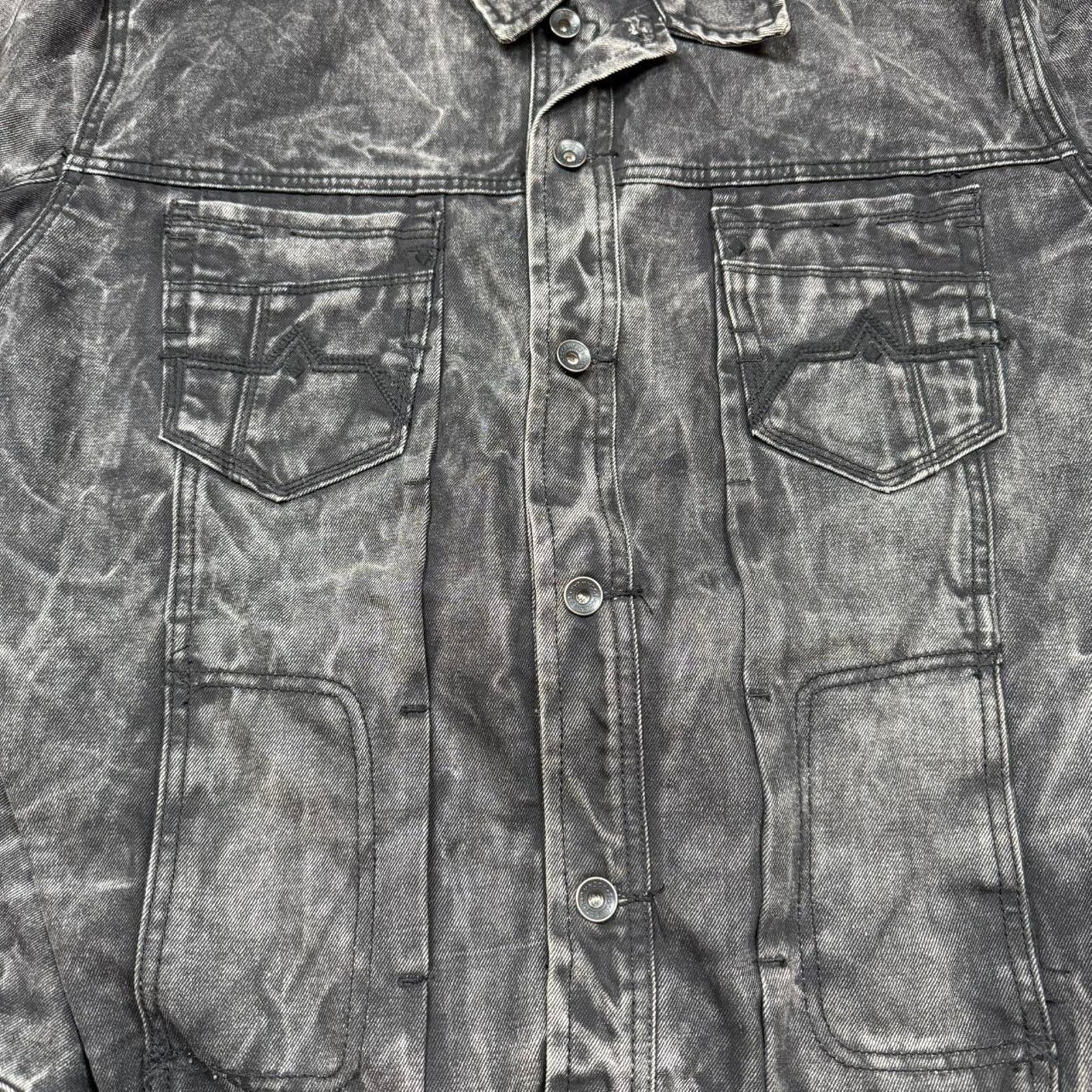 Rocawear Vintage 90s rocawear black marbled denim distressed jacket Size US L / EU 52-54 / 3 - 2 Thumbnail