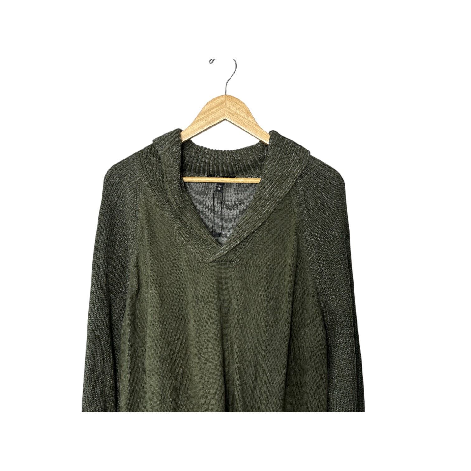 Express Express Olive Green V-Neck Knit Long Sleeve Sweater Men's XL Size US XL / EU 56 / 4 - 2 Thumbnail