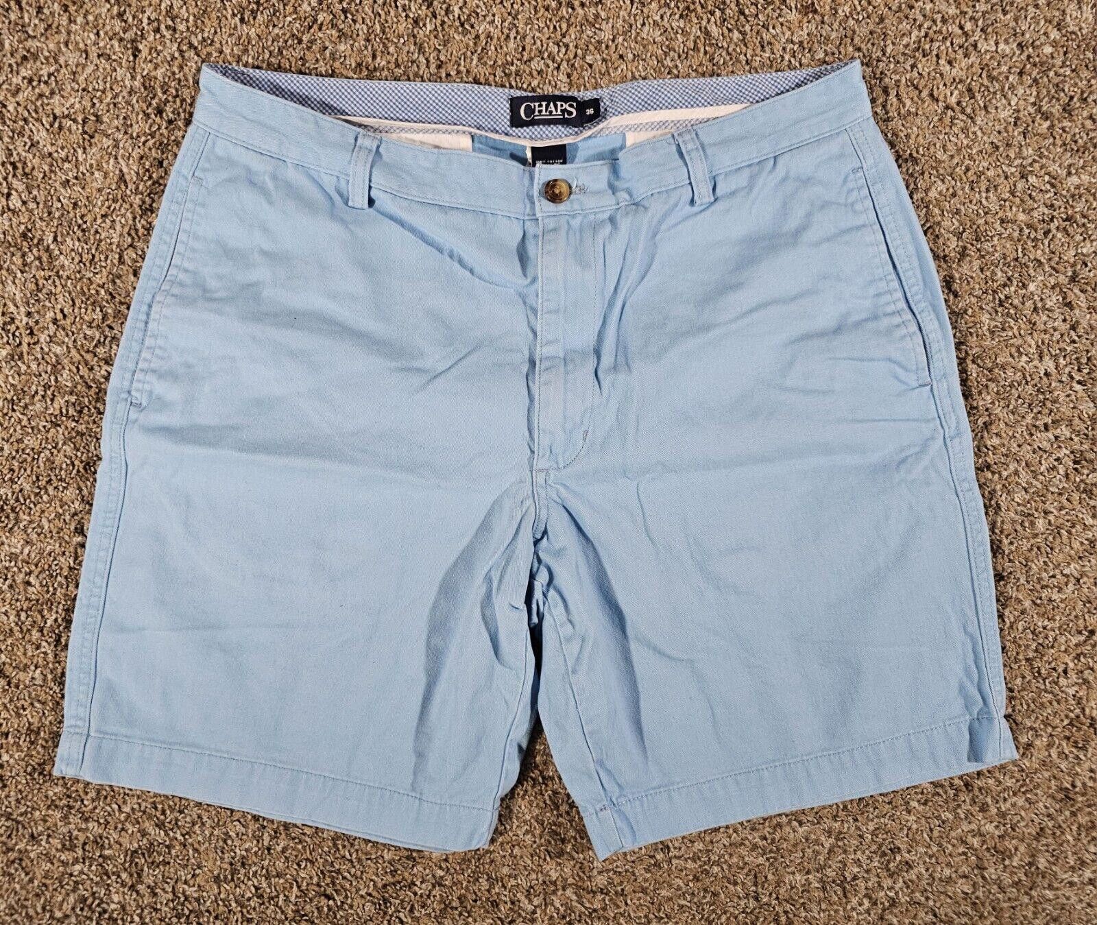 Chaps Men's Chaps Flat Front Sutton Blue Shorts Size 36 Size US 36 / EU 52 - 1 Thumbnail