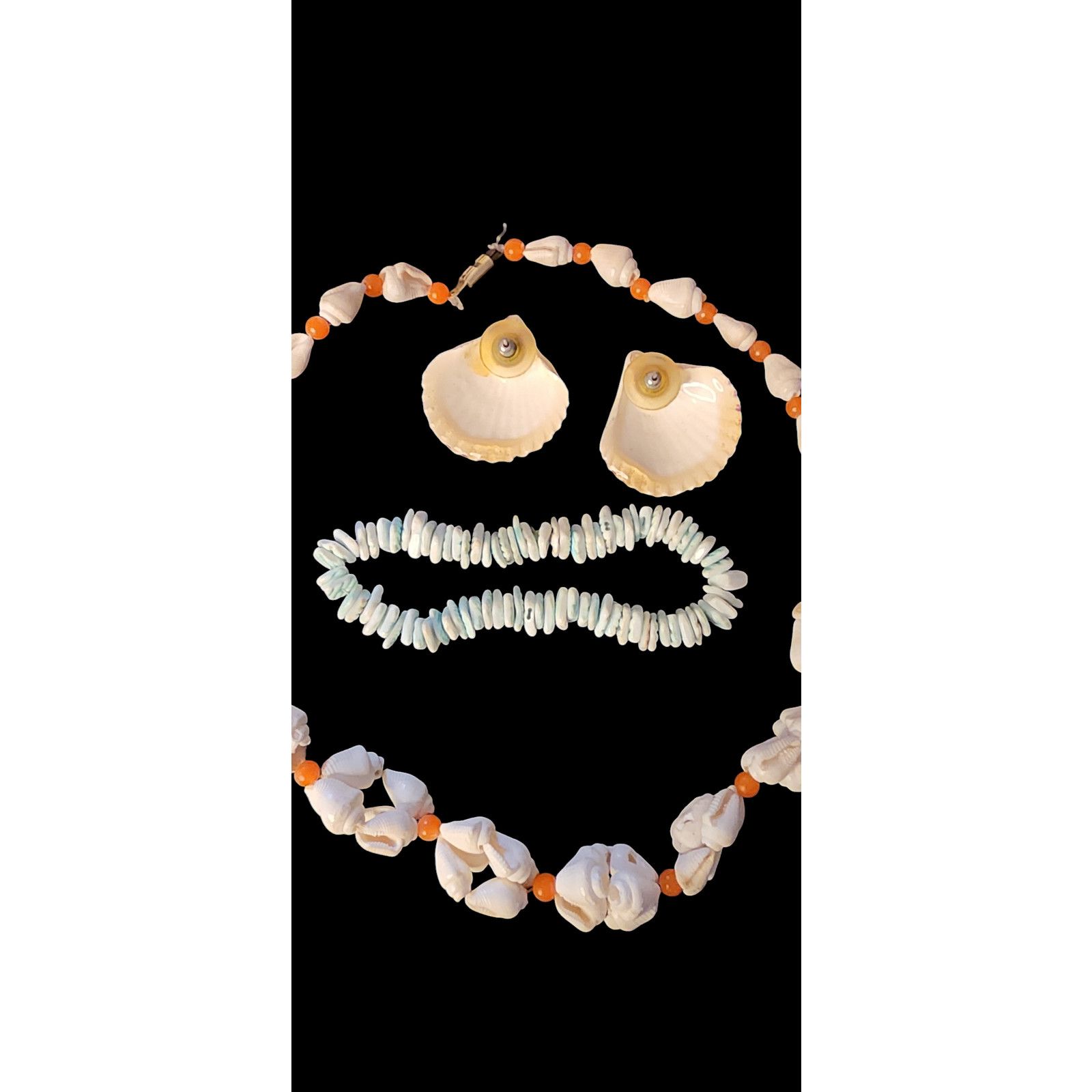 Other Three piece shell Necklace. Bracelet and pierced earrings. Size ONE SIZE - 2 Thumbnail