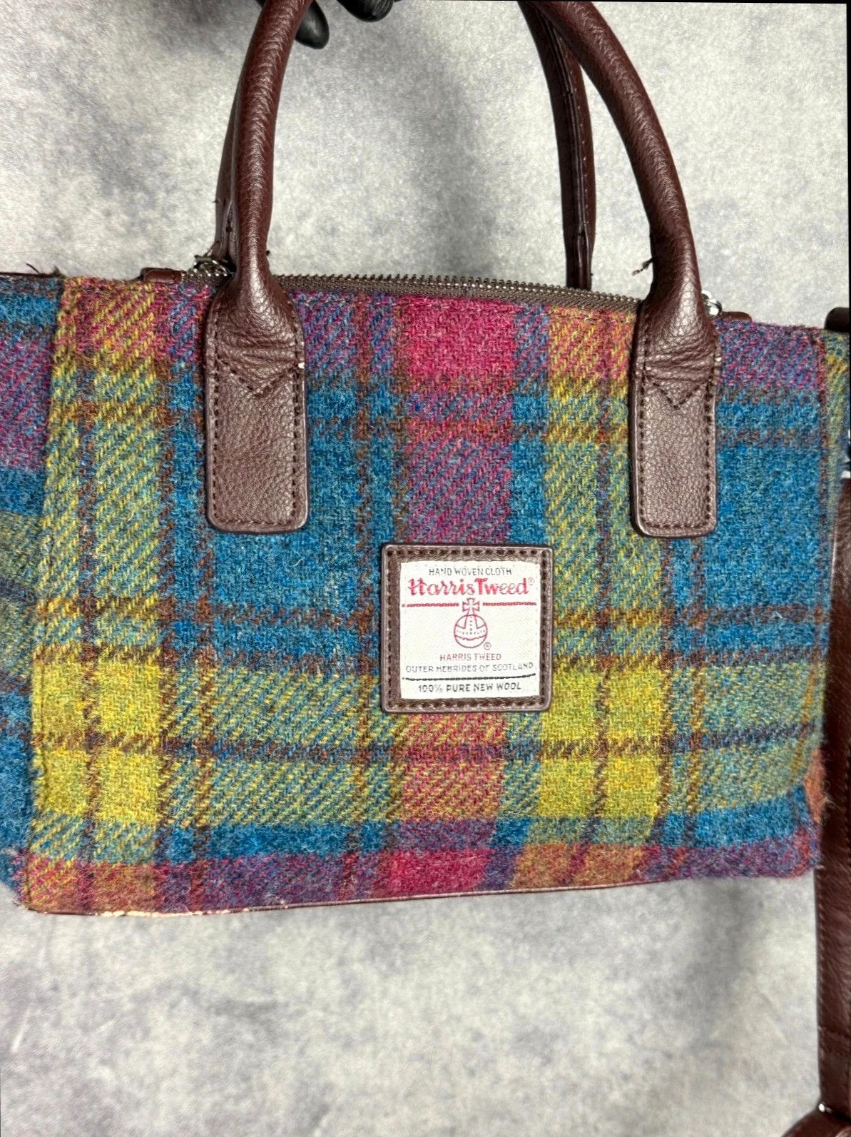 Harris Tweed Harris Tweed Wool Leather Bag Tartan Clutch Size ONE SIZE - 3 Thumbnail