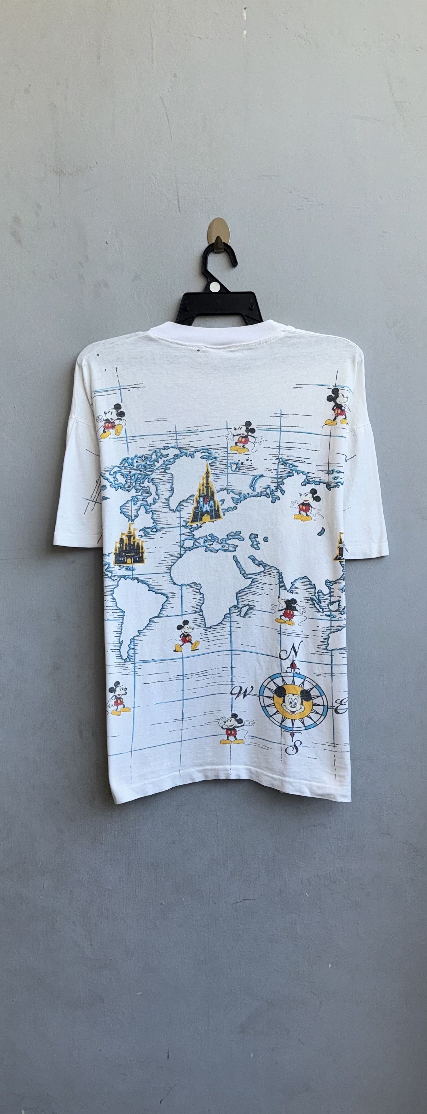 Mickey Mouse × Vintage Mickey Mouse AOP Map Disney World Graphic 90's Vintage Shirt Size US L / EU 52-54 / 3 - 6 Thumbnail