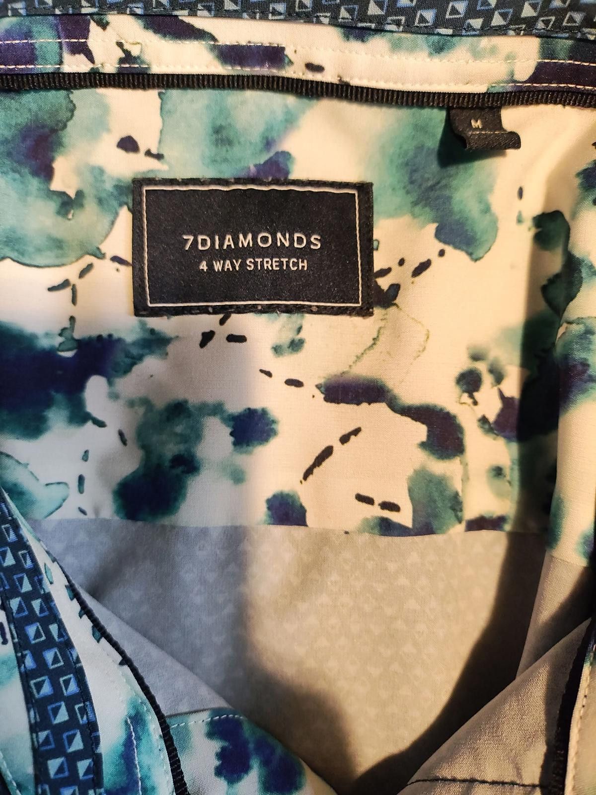 7Diamonds 7Diamonds Men's Button-Up Shirt Blue with Subtle Print Size US M / EU 48-50 / 2 - 7 Thumbnail