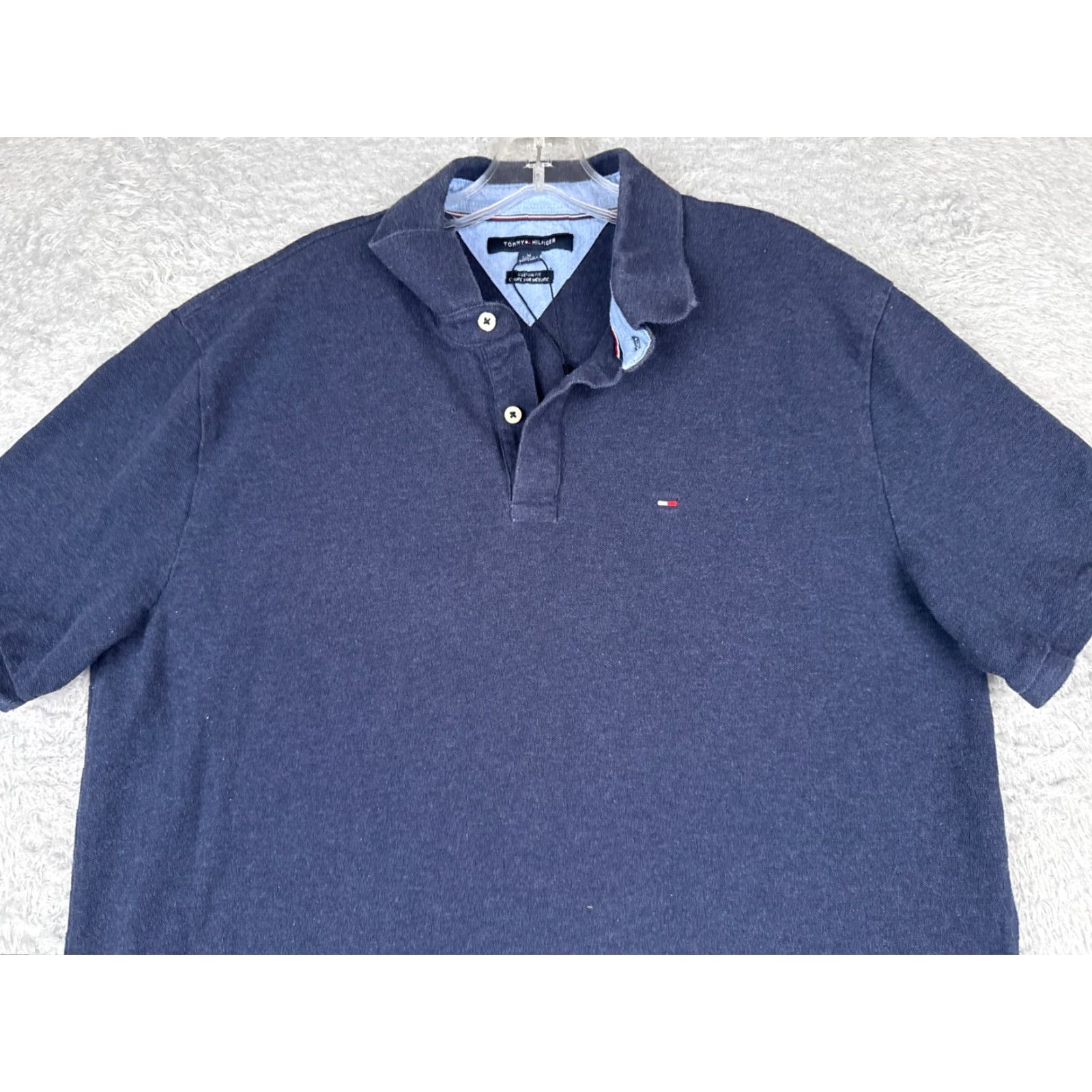 Tommy Hilfiger Tommy Hilfiger Polo Shirt Men's XL Blue Slim Fit 100% Cotton Activewear Size US XL / EU 56 / 4 - 4 Thumbnail
