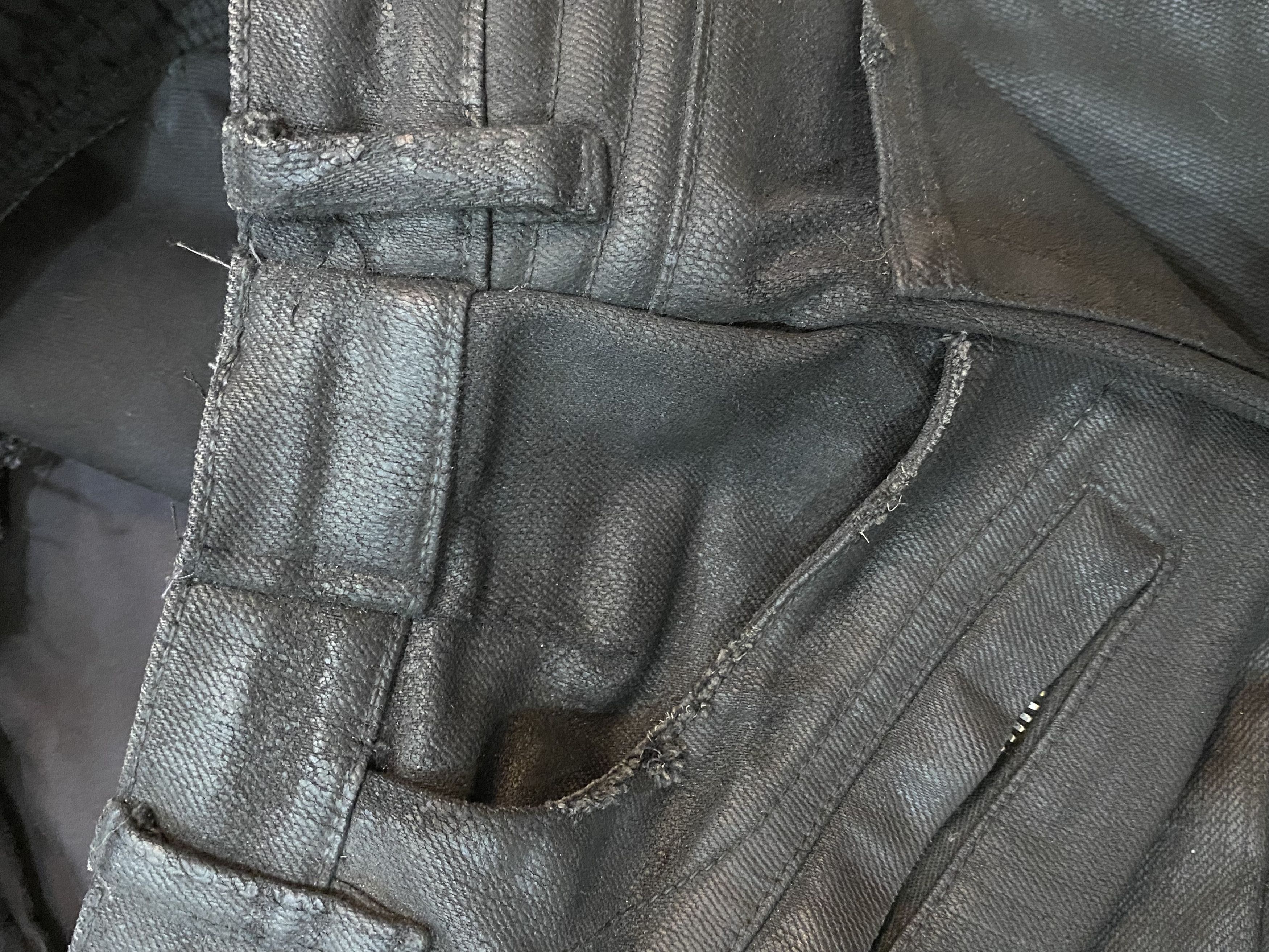 Balmain HEAVY WAXED Tiger Camo Padding/Ribbing Biker Jeans