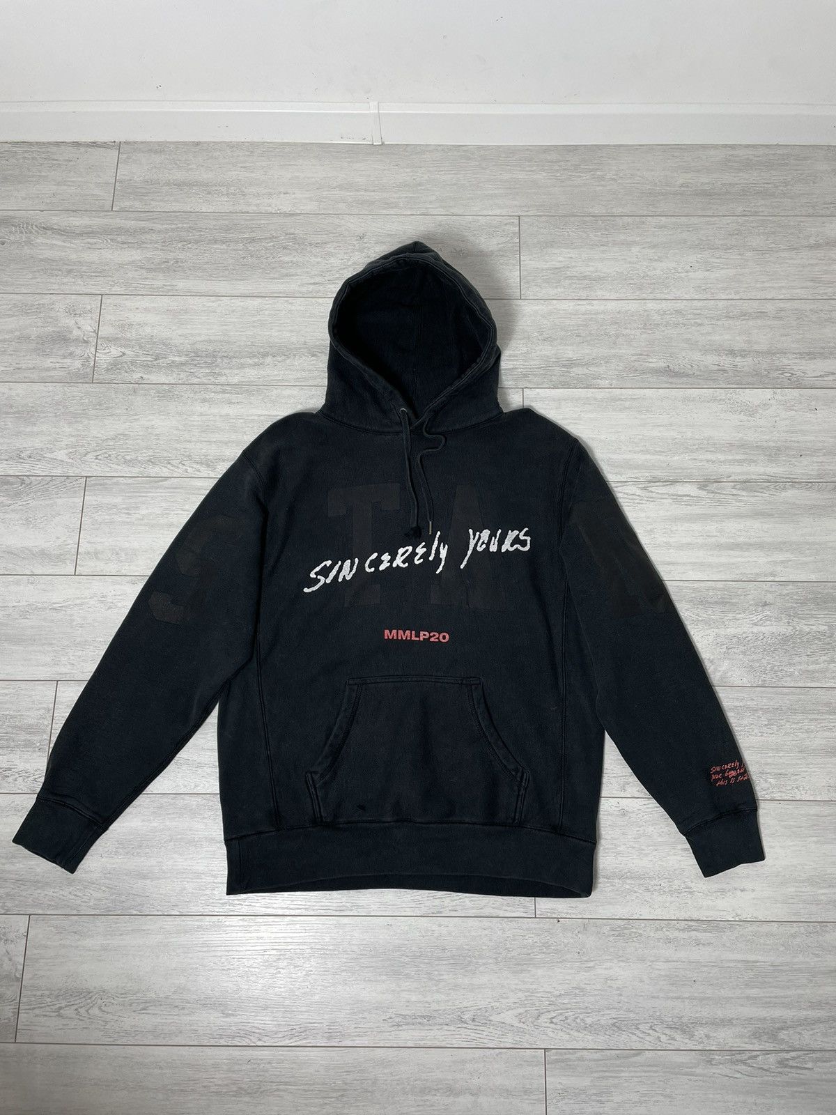 image of Eminem Marshall Mathers 90's Vintage Hoodie Oversized in Black, Men's (Size Large)