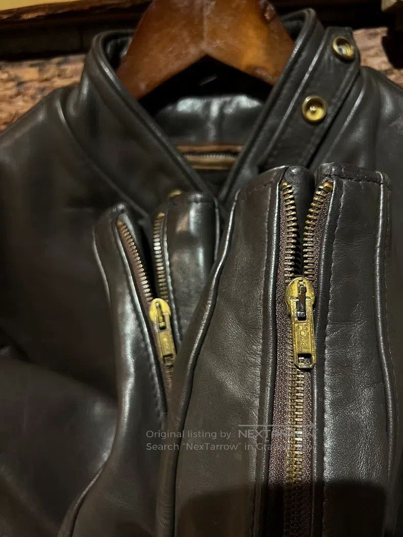 Schott Schott 641 Classic stand-up collar motorcycle leather jack Size US XS / EU 42 / 0 - 7 Thumbnail