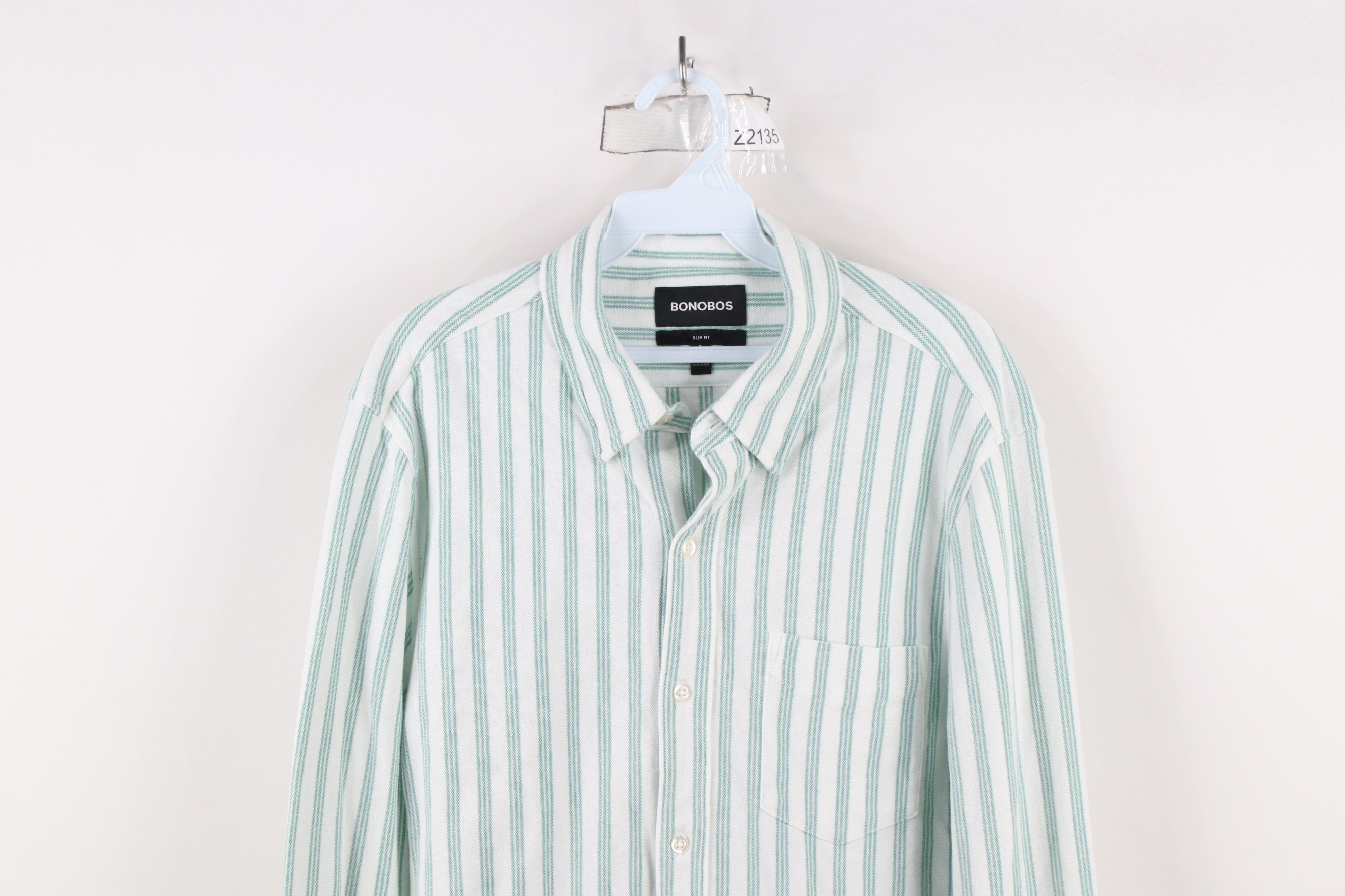 Bonobos × Vintage Bonobos Fit Striped Knit Collared Button Down Shirt Cotton Size US M / EU 48-50 / 2 - 2 Thumbnail