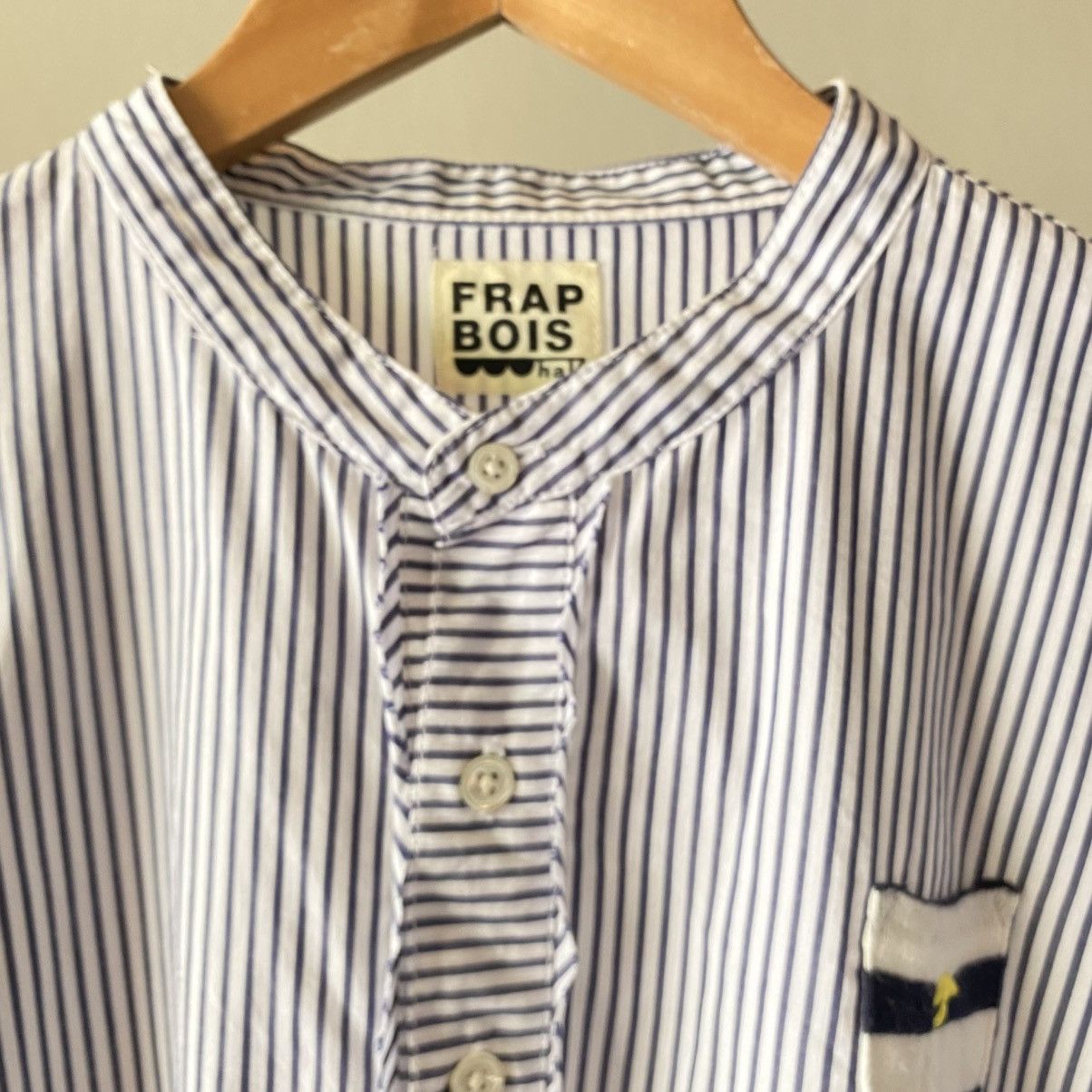 Frapbois FRAPBOIS Striped Mix Band Collar Shirt Size XL / US 12-14 / IT 48-50 - 3 Thumbnail