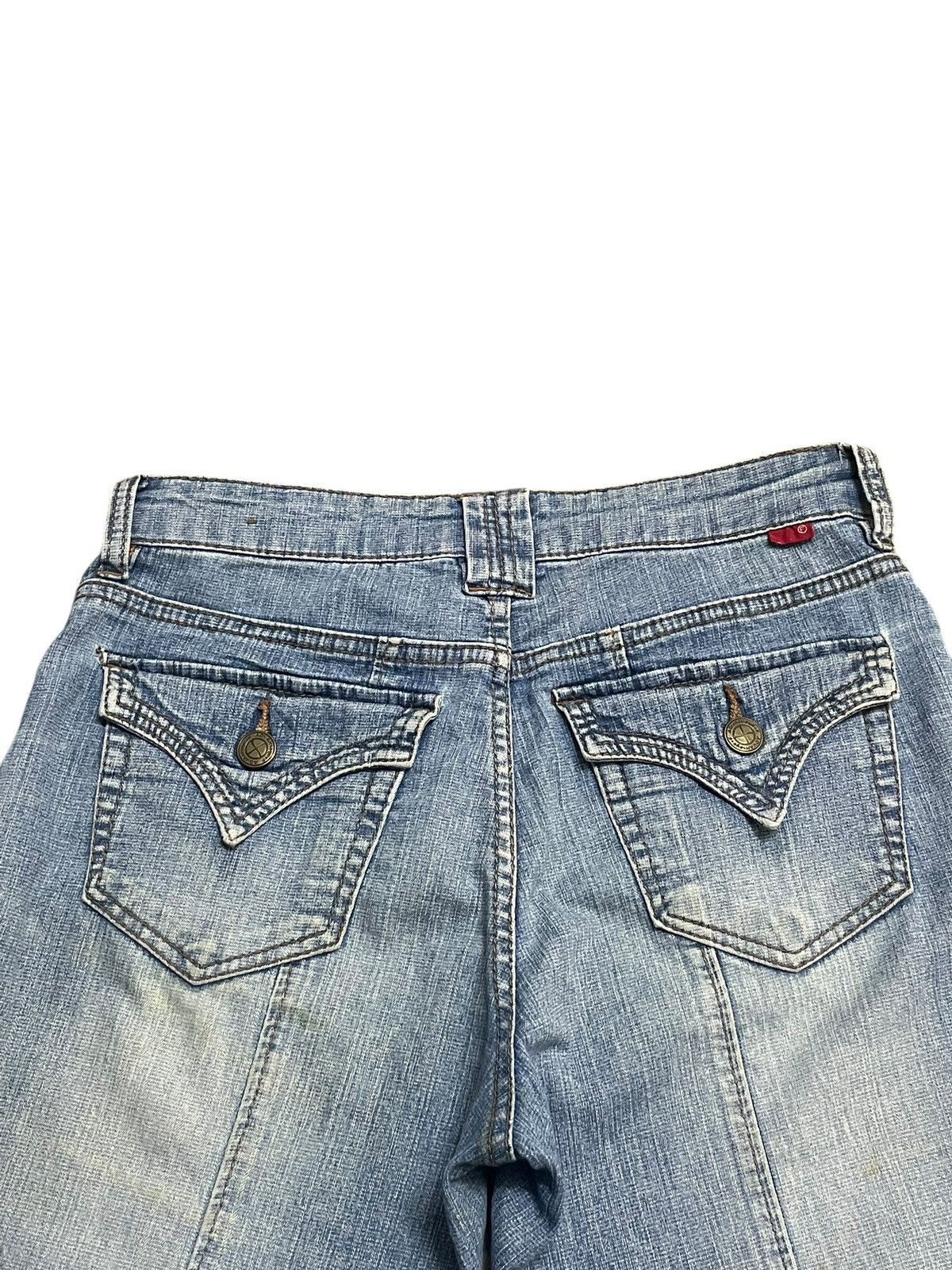 Japanese Brand Vtg Japanese Women’s Denim Punk Style Buckle Wide Leg Jeans Size 27" / US 4 / IT 40 - 10 Thumbnail