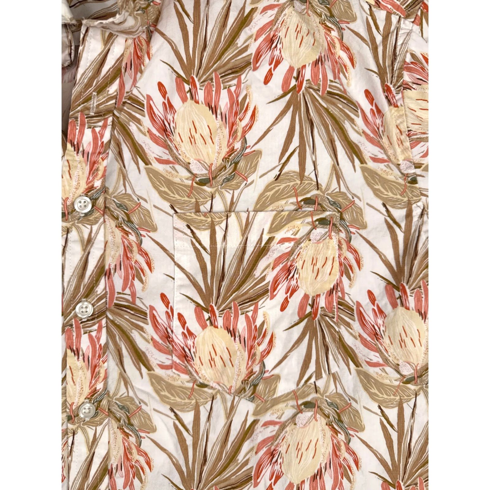 Vintage APT 9 Shirt Men Hawaiian Floral 2XL XXL White Beige Red Cotton Blend Button Up Size US XXL / EU 58 / 5 - 6 Thumbnail