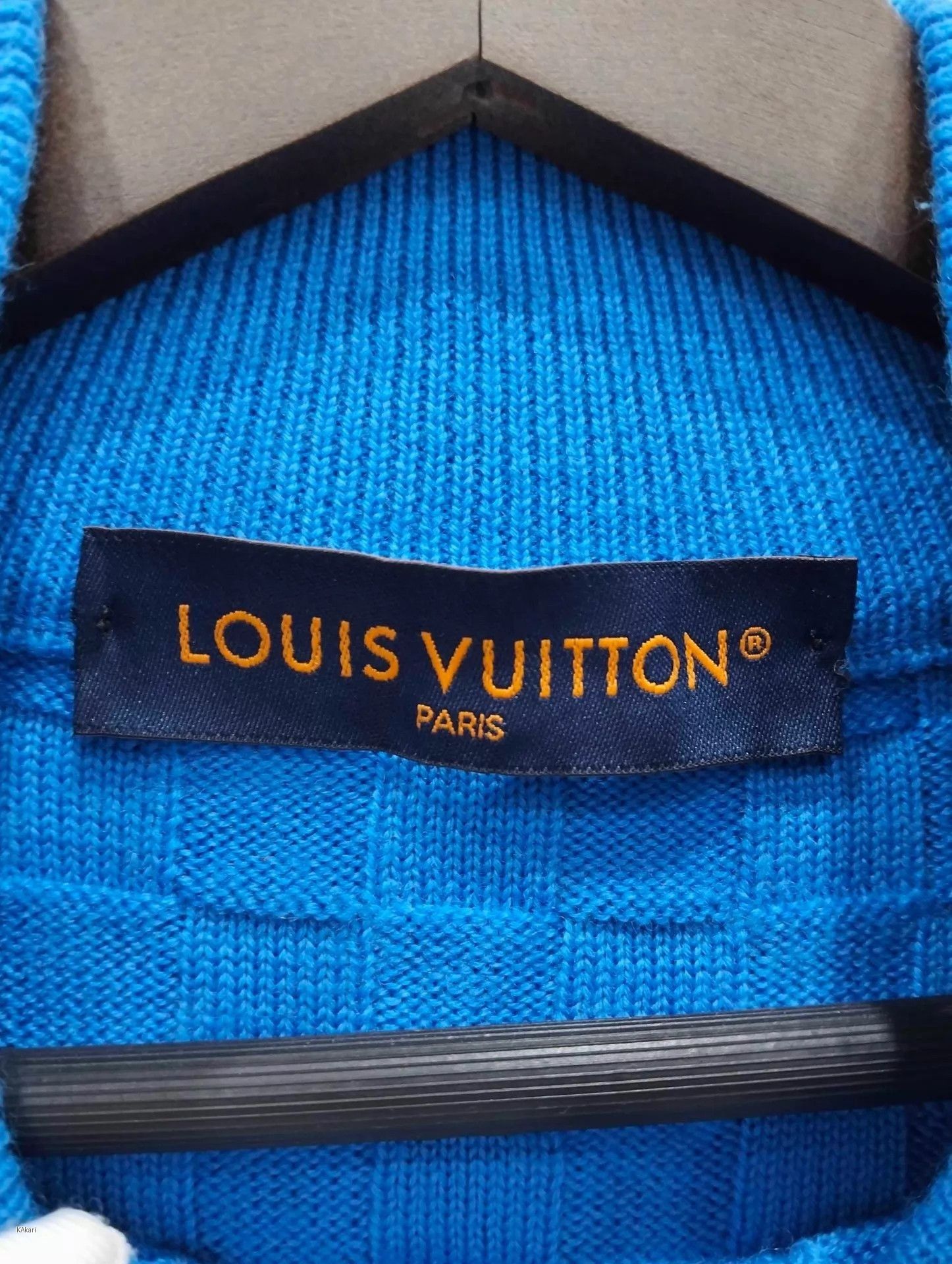 Louis Vuitton Blue Zip-Up Checkered Knit Sweater (M) Size US M / EU 48-50 / 2 - 4 Thumbnail