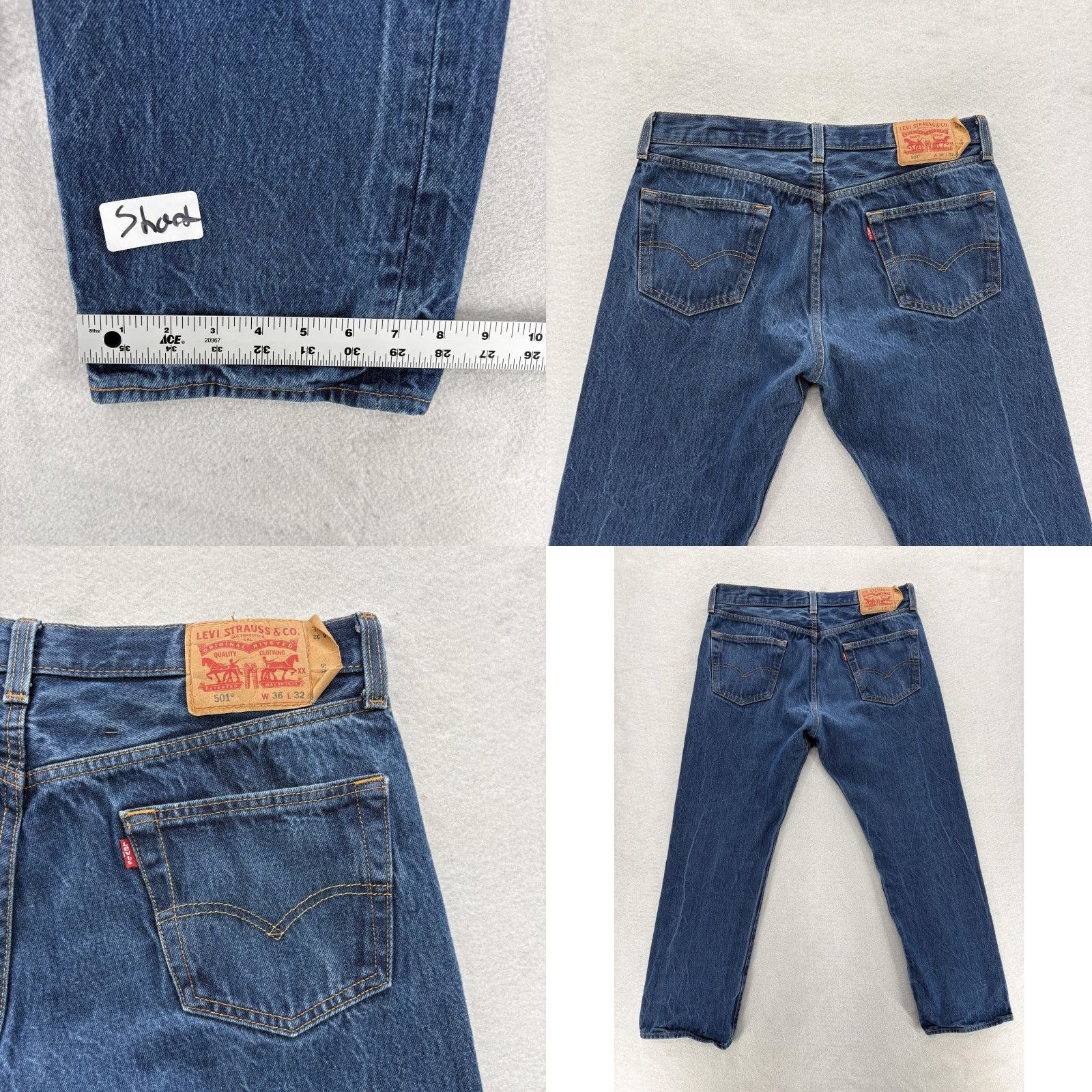 Levi's VINTAGE Levi's 501 Jeans Mens 36x30 Blue Medium Wash Button Fly Straight Denim Jeans Mens 36 Blue Medium 501 Straight Vintage Size US 36 / EU 52 - 9 Thumbnail