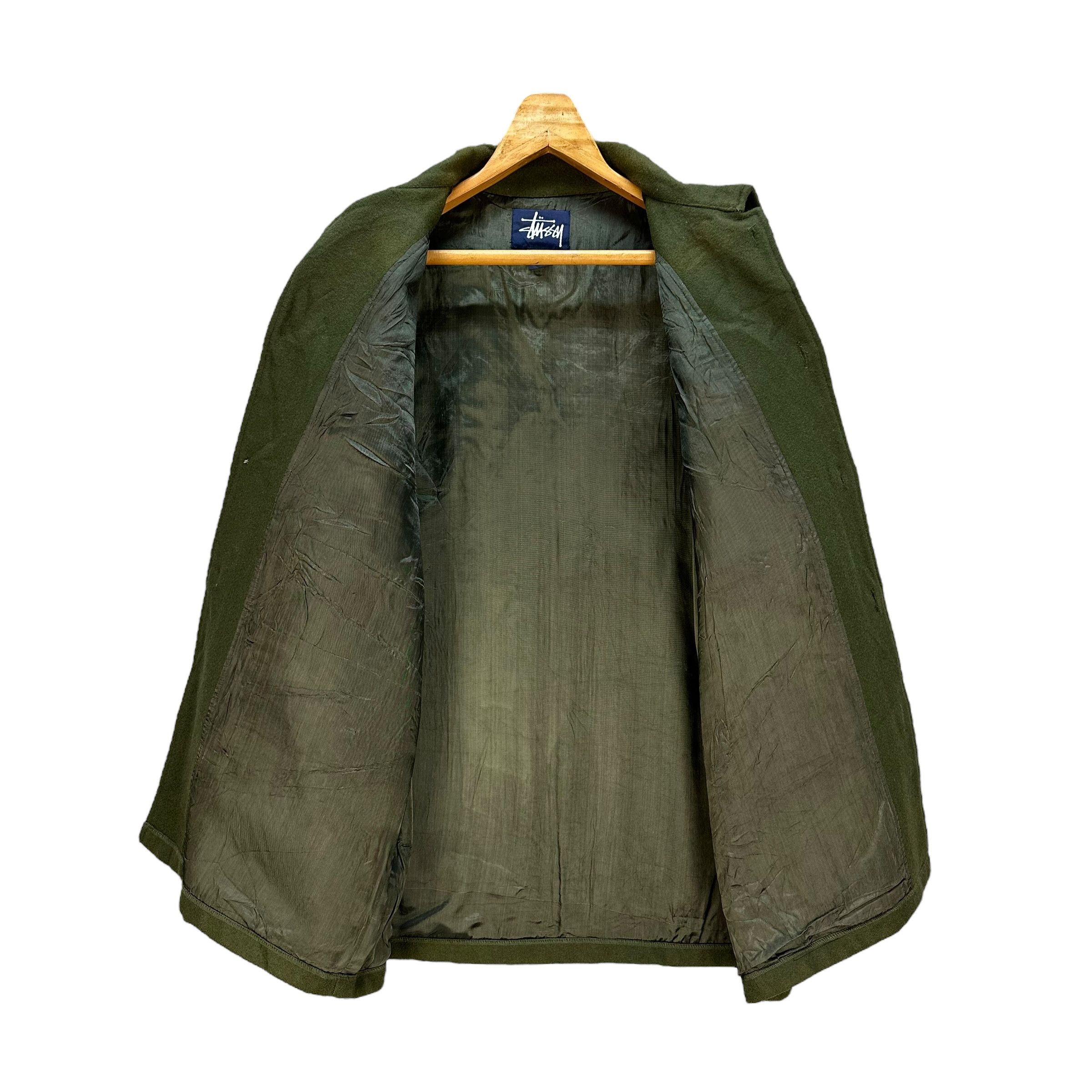 Stussy 90’s STUSSY Workwear Green Wool Flannel Jacket #105-1460 Size US L / EU 52-54 / 3 - 10 Thumbnail