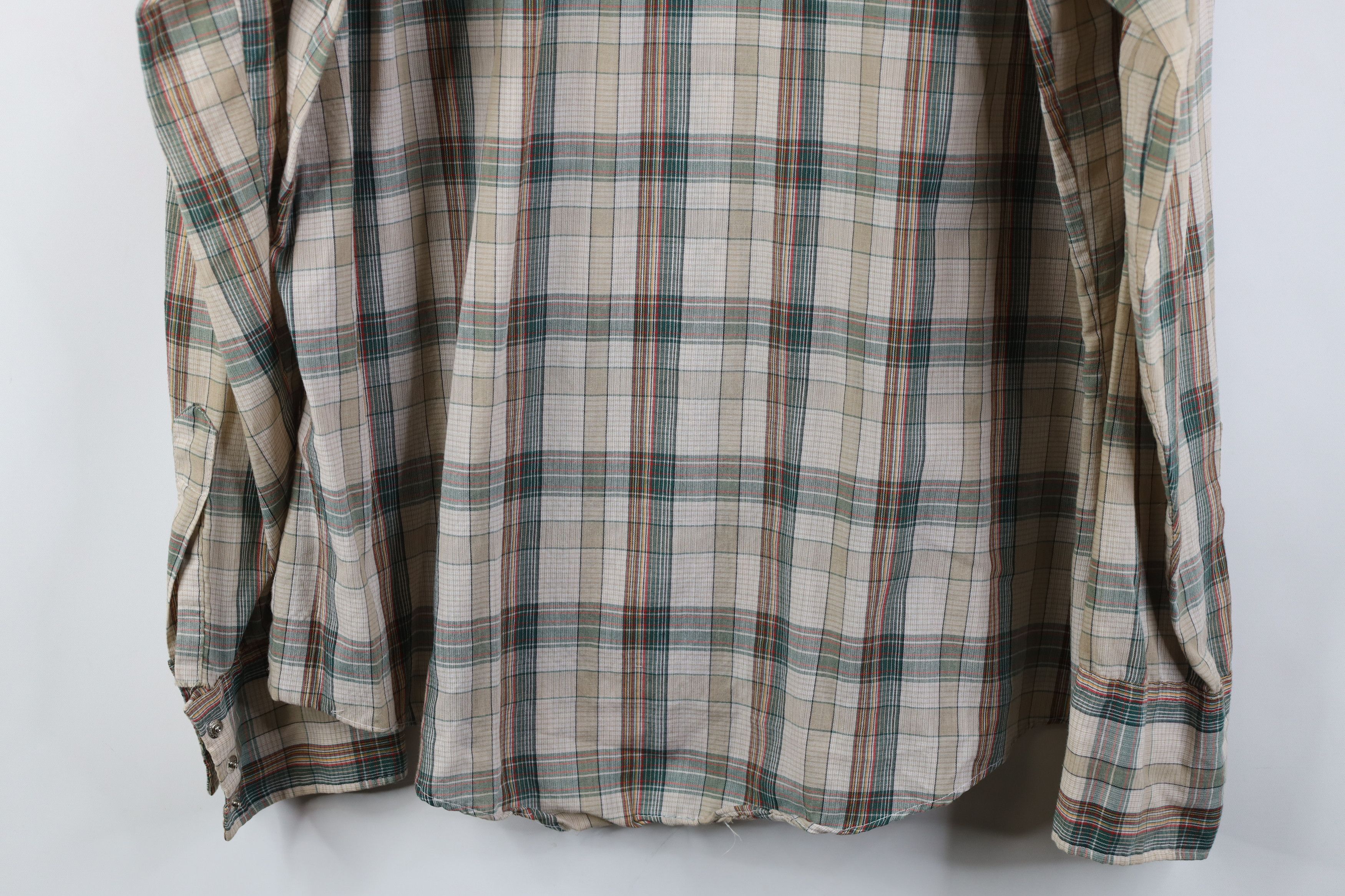 Vintage Vintage 70s Streetwear Rodeo Cowboy Snap Button Shirt Plaid Size US L / EU 52-54 / 3 - 14 Thumbnail