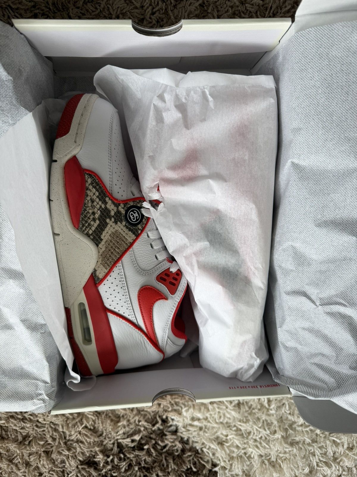 Nike × Stussy Stussy Nike Air Flight 89 Low SP White Habanero Red Sail 9.5 Size US 9.5 / EU 42-43 - 11 Thumbnail