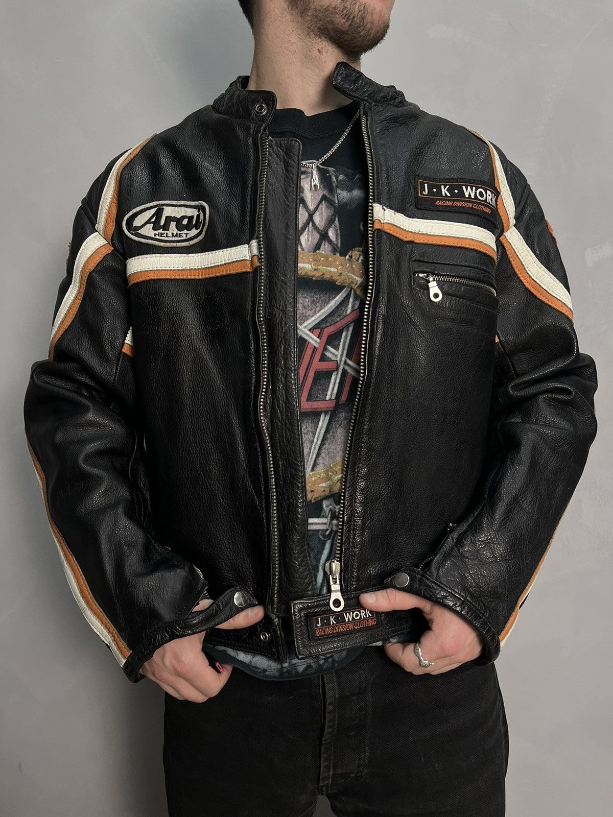 Vintage Vintage MOTO RACING F1 Leather HYPE Jacket Size US XL / EU 56 / 4 - 2 Thumbnail