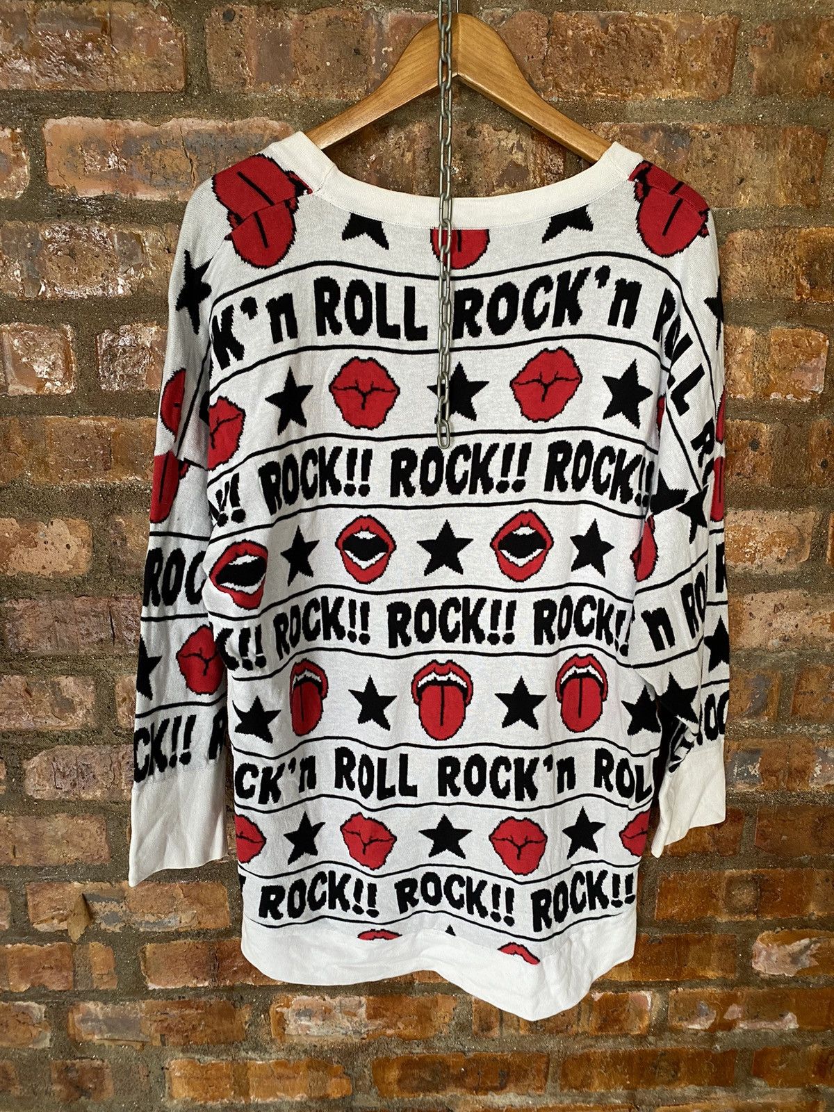 Japanese Brand Vtg Glad New Japan Intarsia Kiss, tongue ROCK!! Size M / US 6-8 / IT 42-44 - 10 Thumbnail