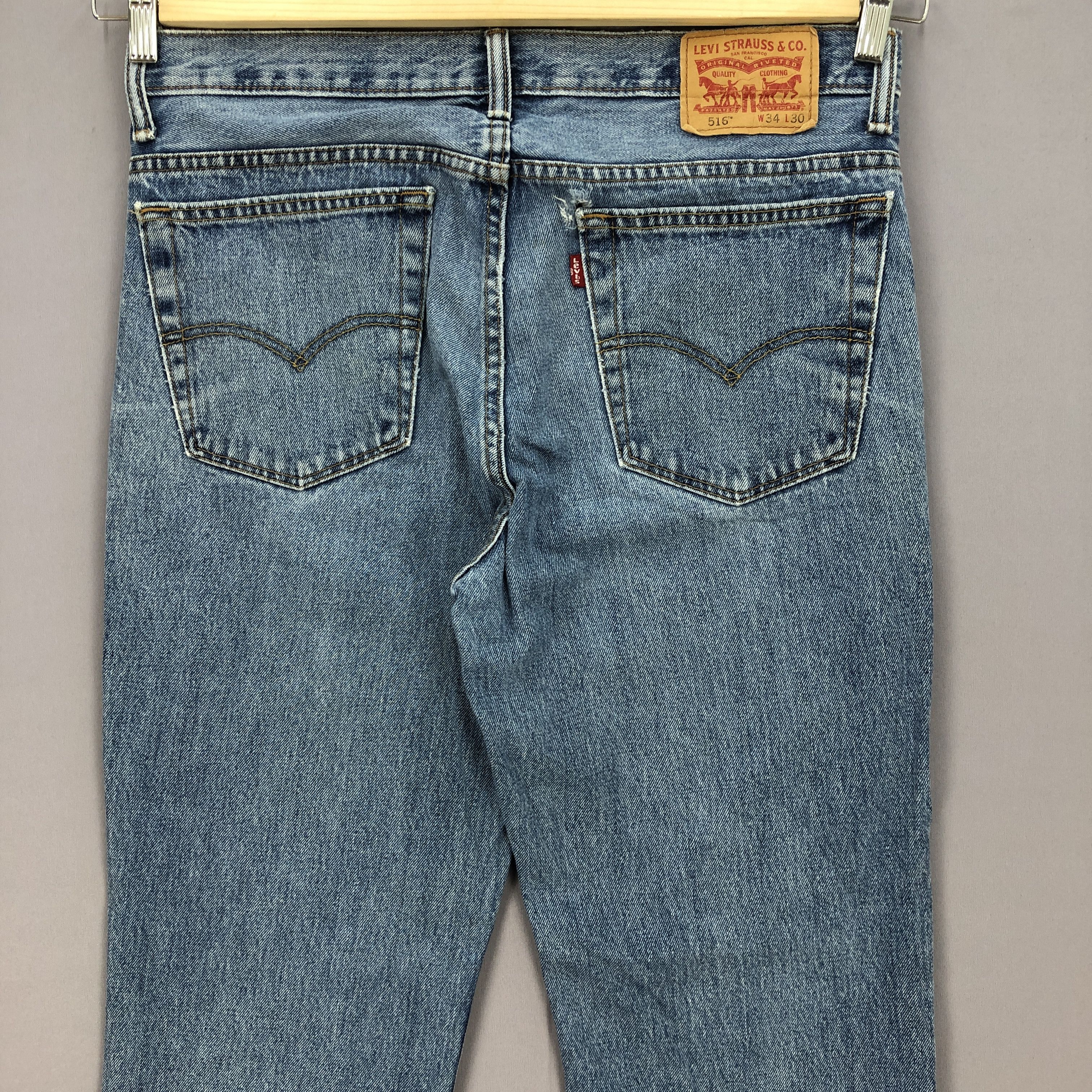 Levi's Vintage Y2K Levis 516 Faded Jeans Levi's Light Wash Denim Size US 34 / EU 50 - 4 Thumbnail