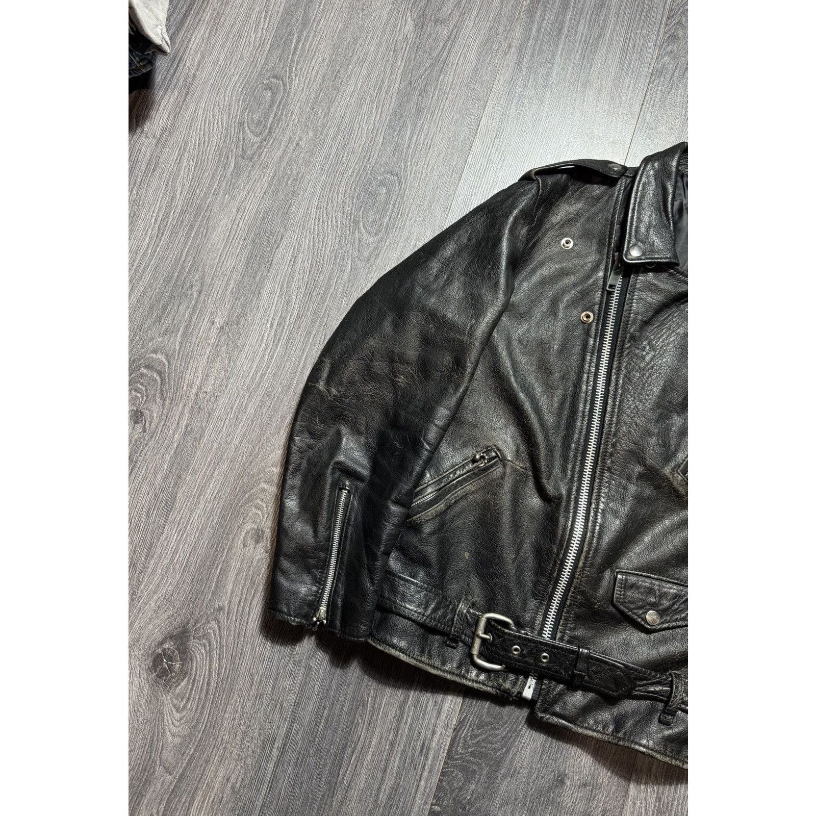 Leather 90s Vintage Leather Biker Distressed Jacket Size US M / EU 48-50 / 2 - 3 Thumbnail
