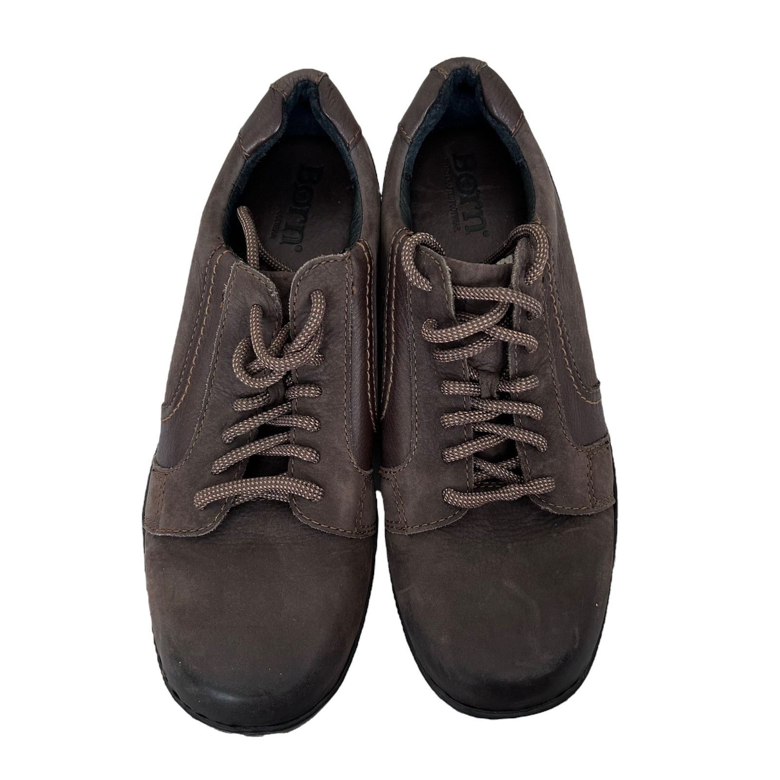 Born Born Brown Leather Lace Up Sneakers Sz 10.5 Size US 10.5 / EU 43-44 - 9 Thumbnail