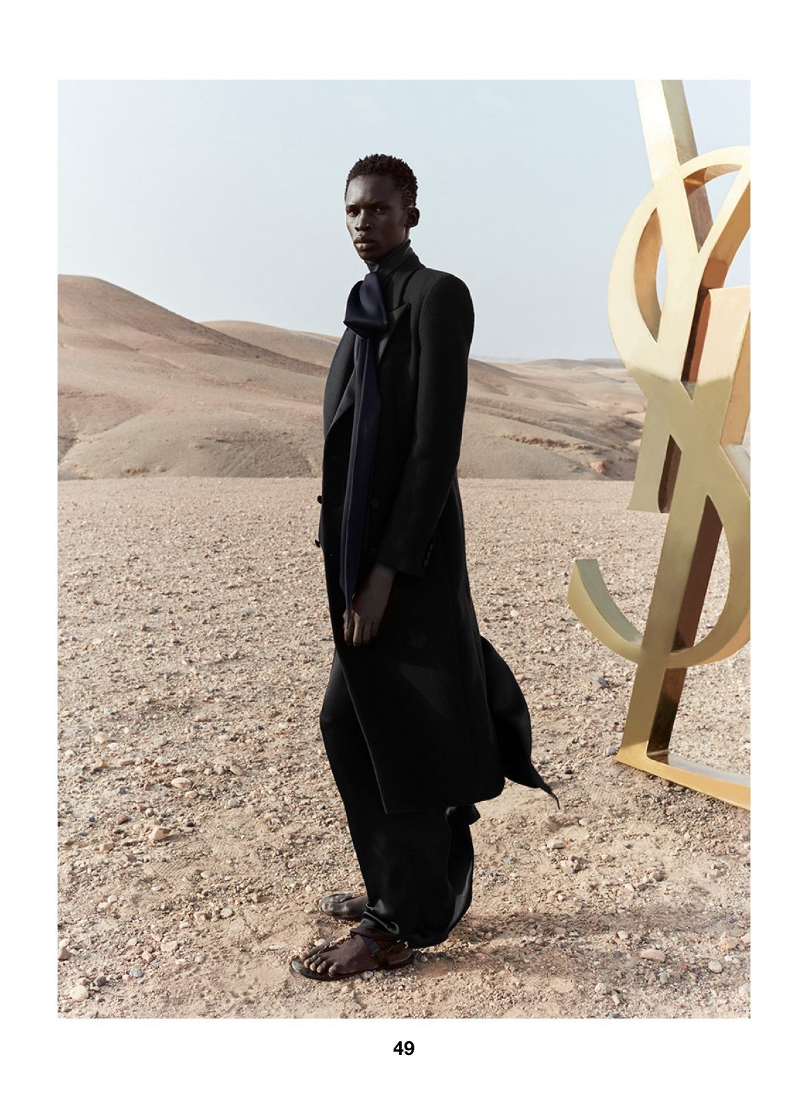 Saint Laurent Paris o1loc1c0326 Double-Breasted Long Wool Coat in Black Size US L / EU 52-54 / 3 - 4 Thumbnail