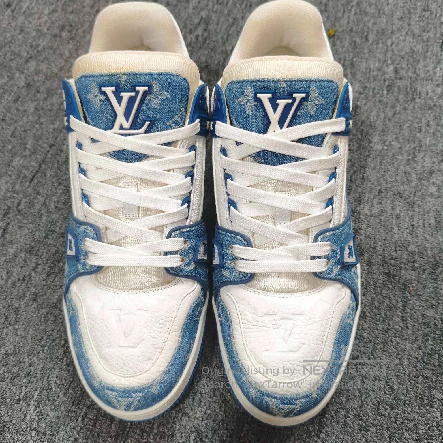 Louis Vuitton LV Trainer Blue White Denim Size 42. Size US 9 / EU 42 - 2 Thumbnail