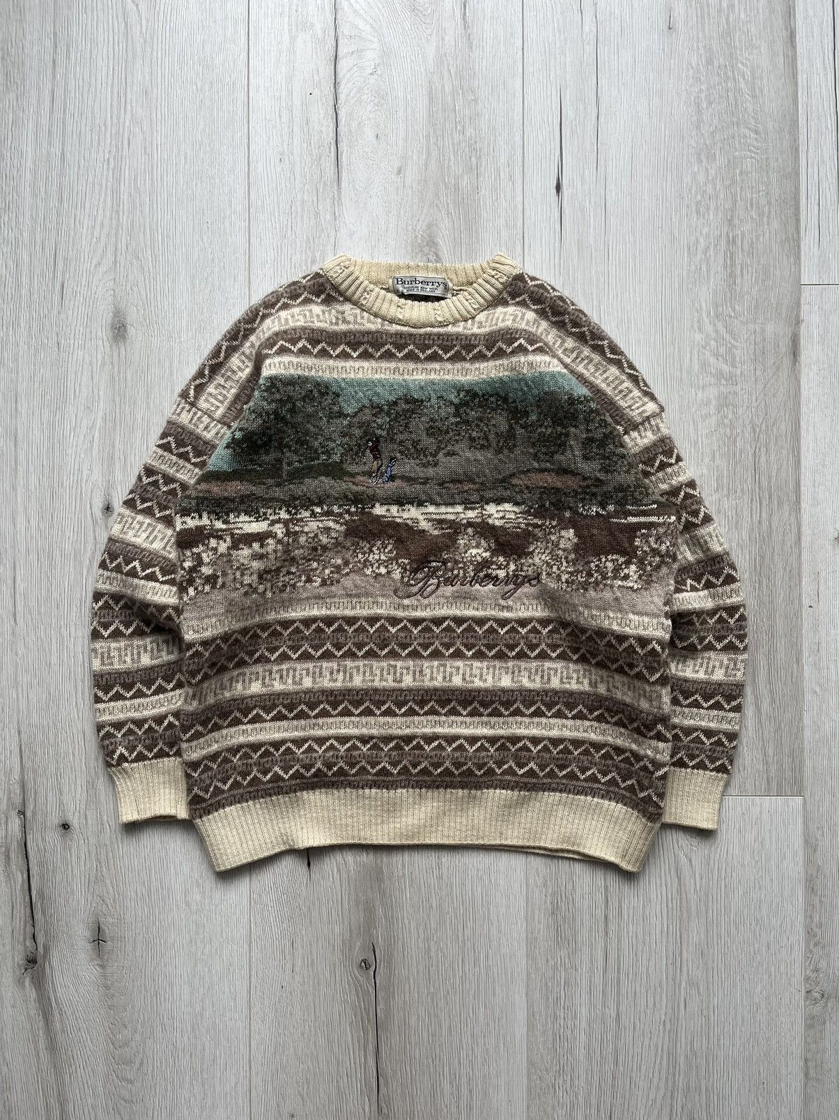 Rare Vintage Burberry Knitted Crewneck store Size Medium