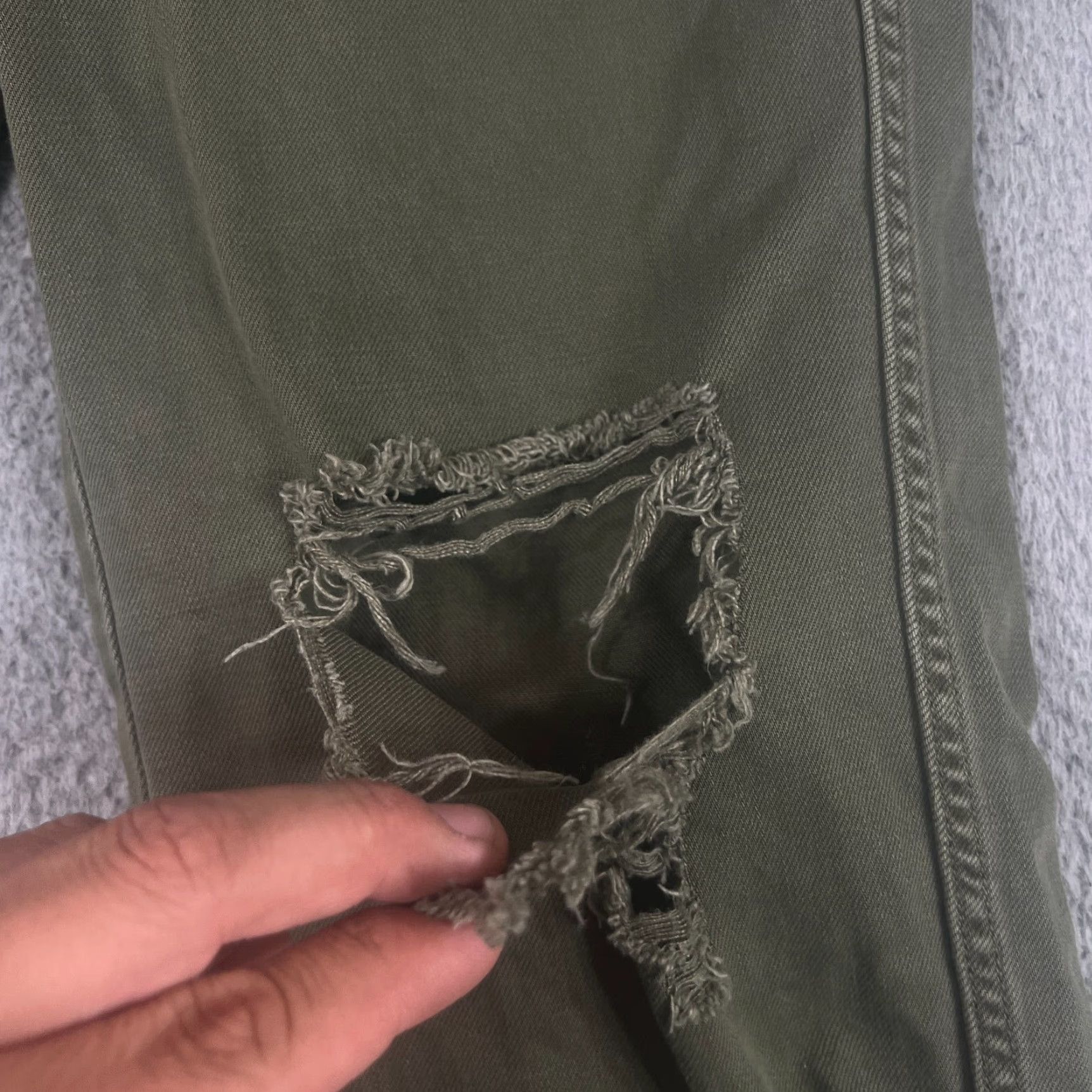 American Eagle Outfitters American Eagle Womens Utility Pants 2 Workwear Military Green Crop Size 26" / US 2 / IT 38 - 2 Thumbnail
