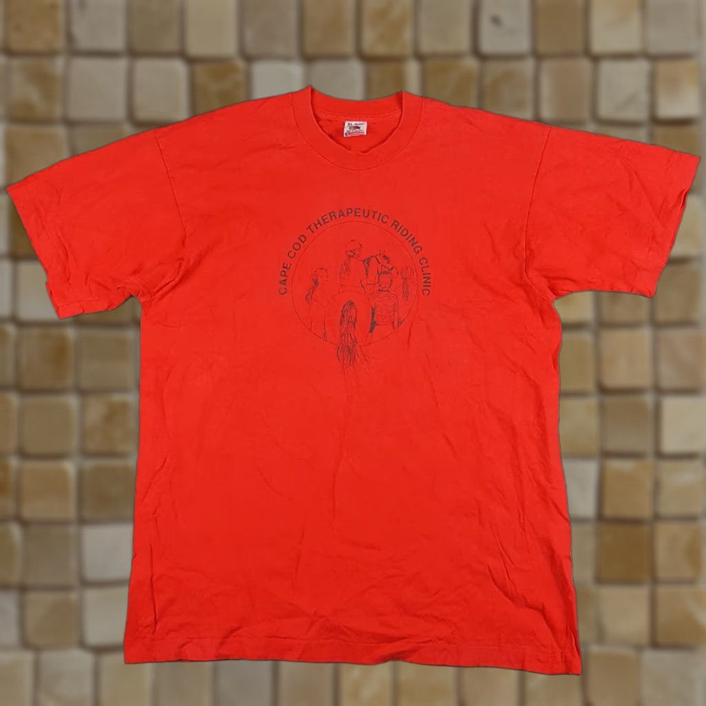 Fruit Of The Loom VINTAGE Therapeutic Horse Riding Clinic T Shirt Main Brand: Fruit of the Loom Shirt Adult XL Red 90s Equestrian USA Made Mens Size US XL / EU 56 / 4 - 1 Thumbnail