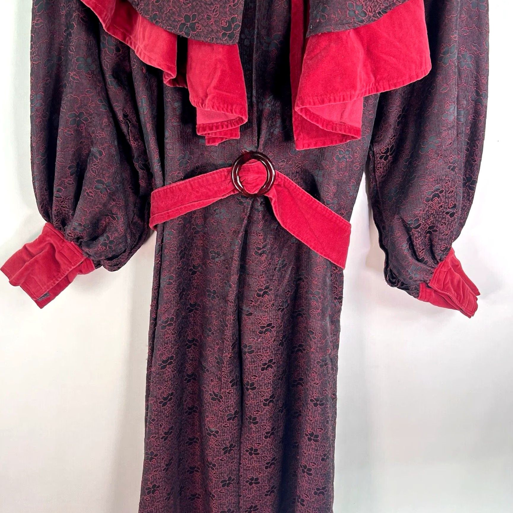 Vintage Vintage Mardi Gras Costume Dress Women S/M Burgundy Maxi Medieval Show Size S / US 4 / IT 40 - 3 Thumbnail