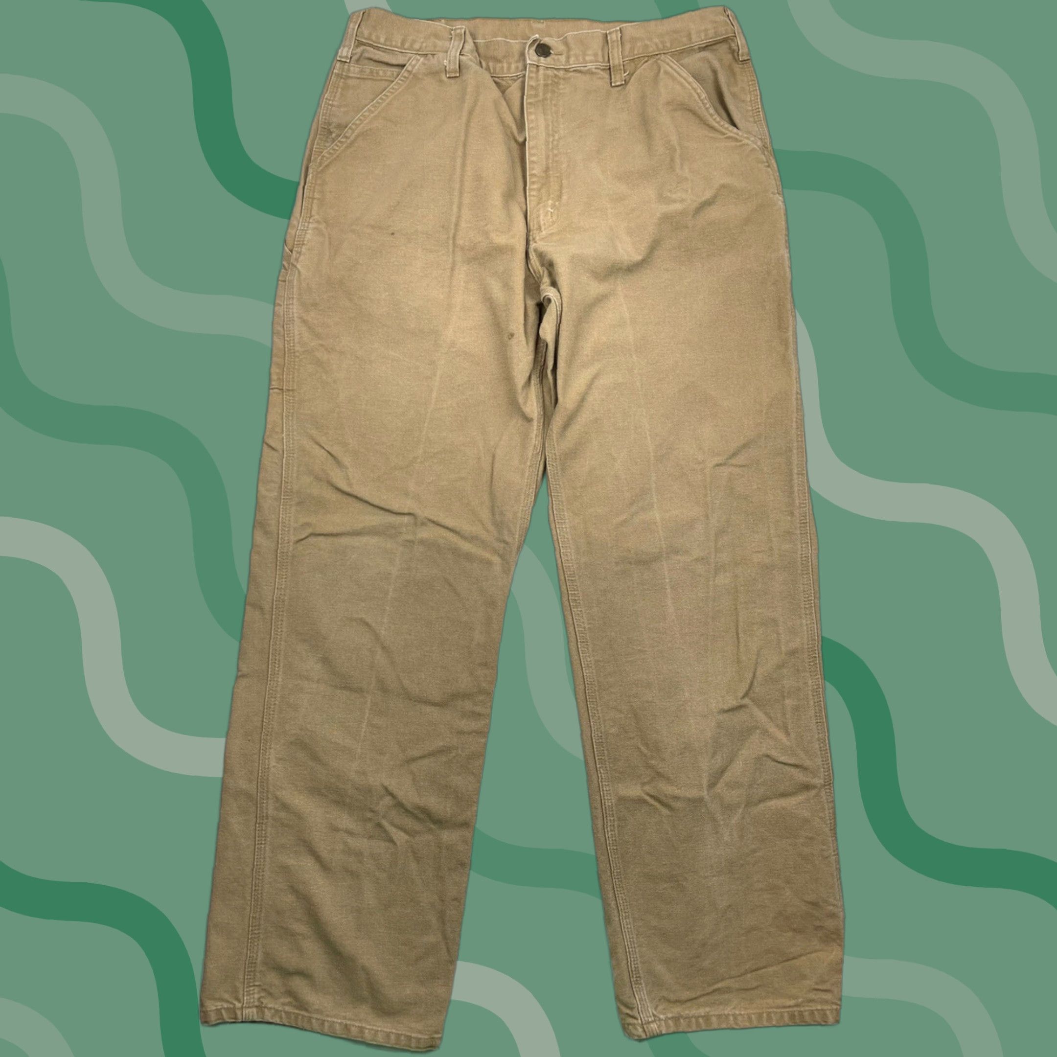 Carhartt VINTAGE Carhartt B11 Canvas Carpenter Work Pants Logo Brown 34x34 Outdoor Mens Size US 34 / EU 50 - 1 Thumbnail