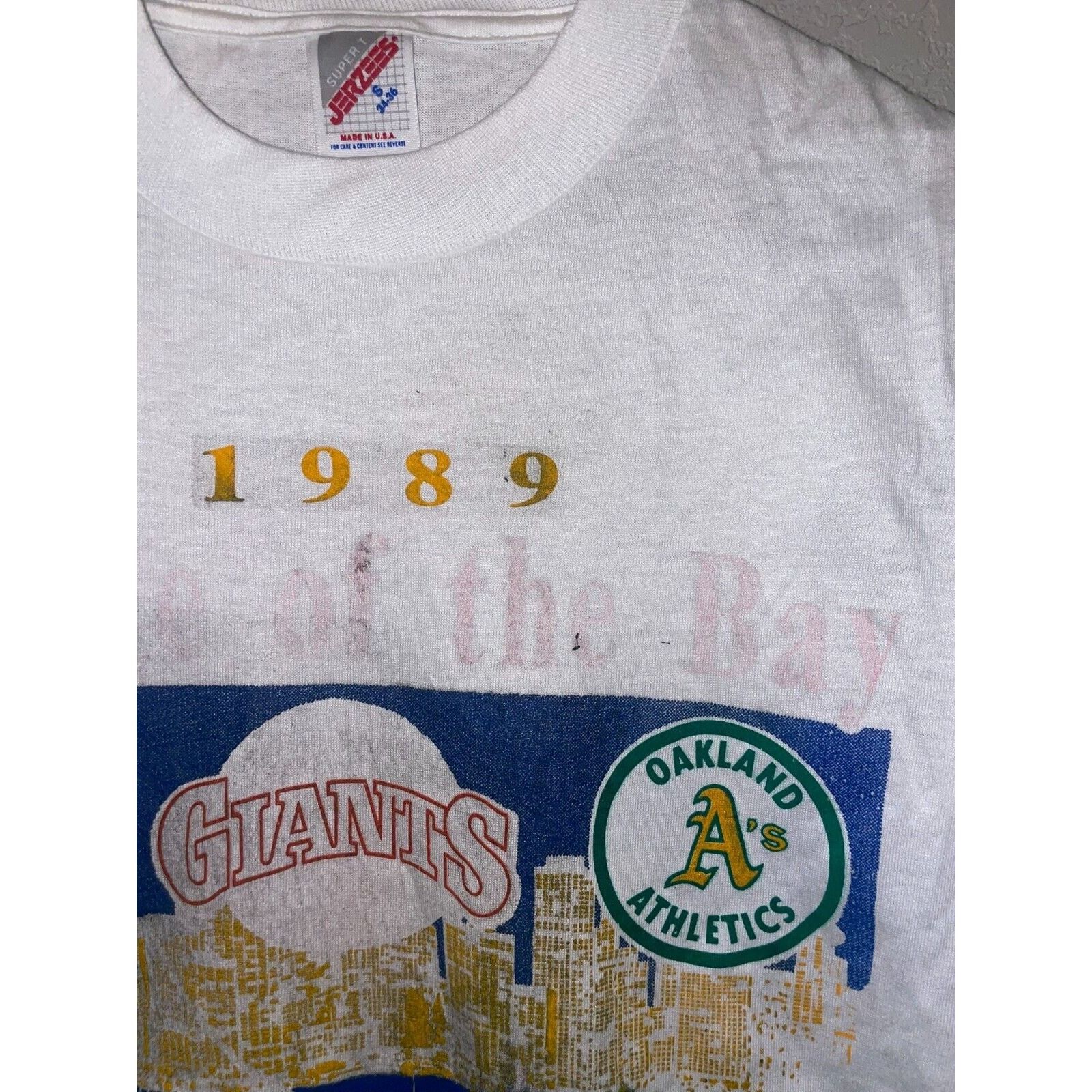 Jerzees Vintage World Series Shirt Giants Oakland A's MLB Baseball S Size US S / EU 44-46 / 1 - 6 Thumbnail