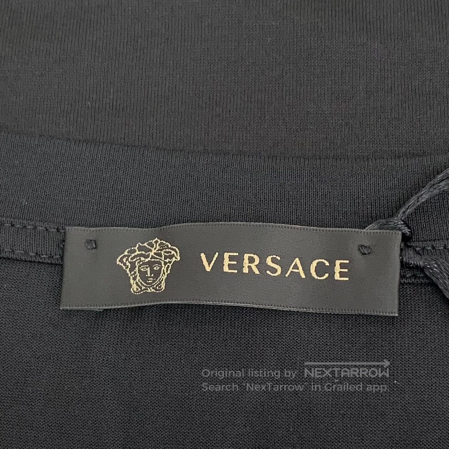 Versace Versace Black Medusa Head Stud Design Cotton Round Neck Sh Size US S / EU 44-46 / 1 - 5 Thumbnail