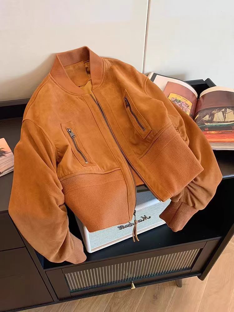 Japanese Brand Vintage Biker Deerskin Velvet Baseball Jacket Size US M / EU 48-50 / 2 - 1 Thumbnail