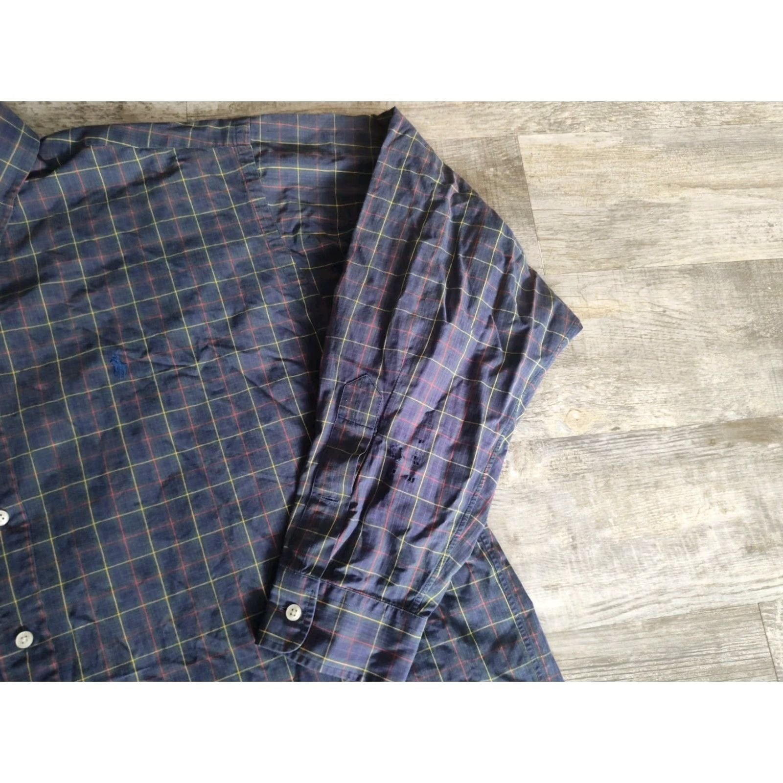 Polo Ralph Lauren VINTAGE Polo Ralph Lauren Men's XL Long Sleeve Plaid Button-Up Shirt Blue Green Casual Business Travel Size US XL / EU 56 / 4 - 2 Thumbnail