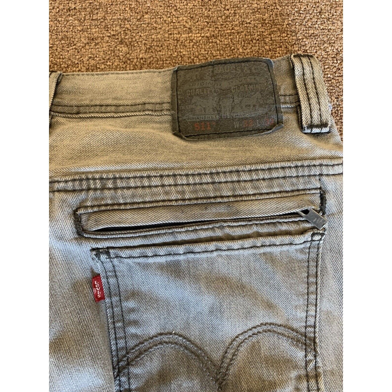 Levi's Levis 511 Jeans Men's 32X32 Gray Straight Leg Faded Wash Size US 32 / EU 48 - 3 Thumbnail