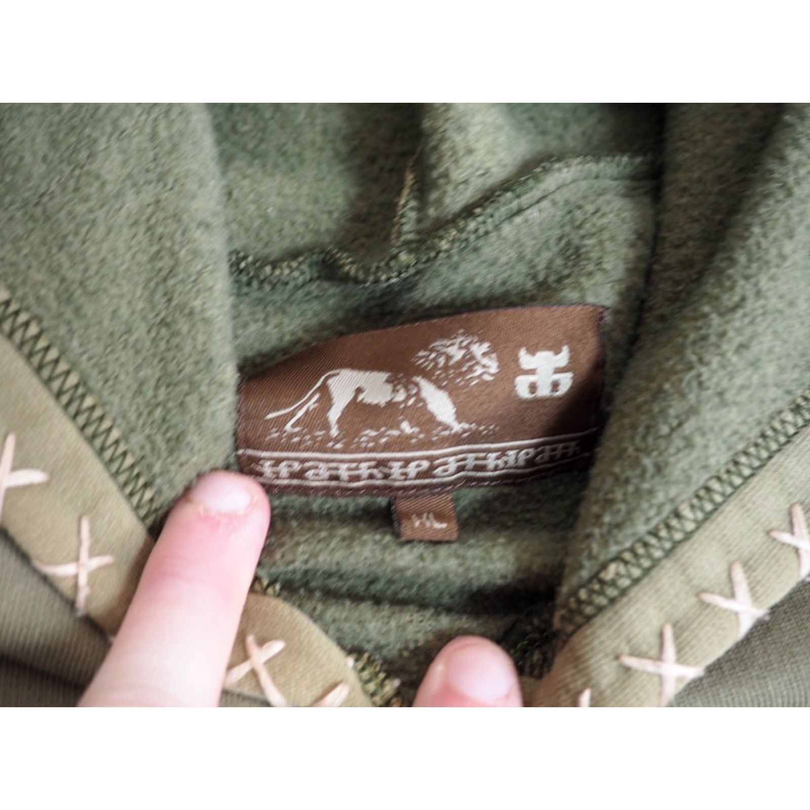 Logo 7 VTG Ipath Hoodie Mens XL 90s 2000s Y2k Faded Green Logo Baggy Grunge Sweatshirt Pullover Crew Neck Hooded Size US XL / EU 56 / 4 - 4 Thumbnail
