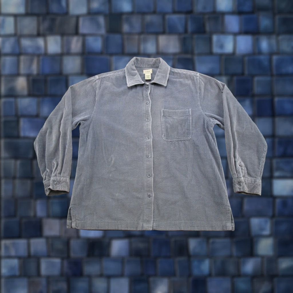 Vintage VINTAGE L.L. Bean Corduroy Shirt Gray Button Up Shacket SZ M Men’s? Women’s Size M / US 6-8 / IT 42-44 - 1 Thumbnail