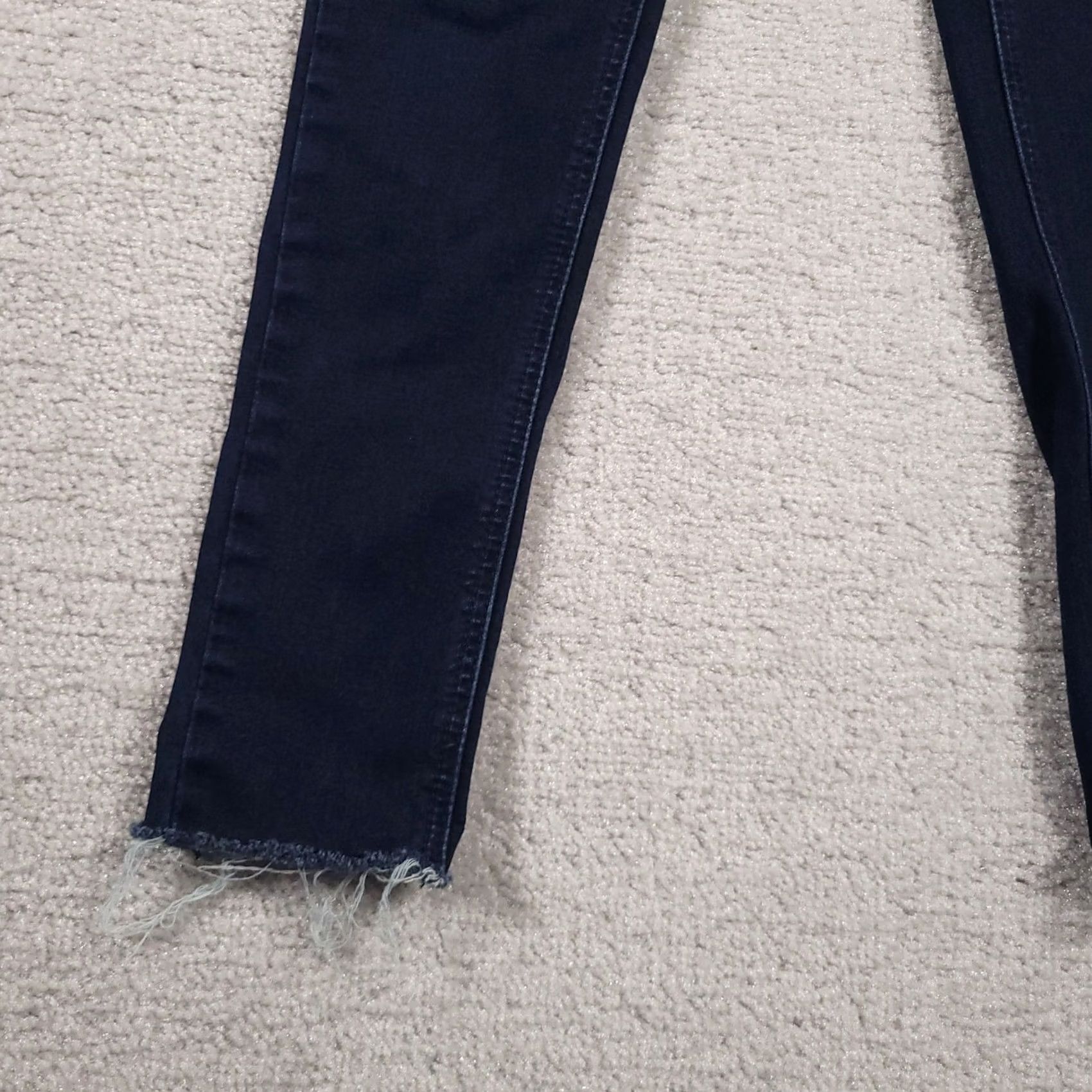 Vintage KanCan Jeans Womens 23 Dark Wash Skinny High Rise Raw Hem Stretch Denim Pants Size 40" / US 18 - 4 Thumbnail