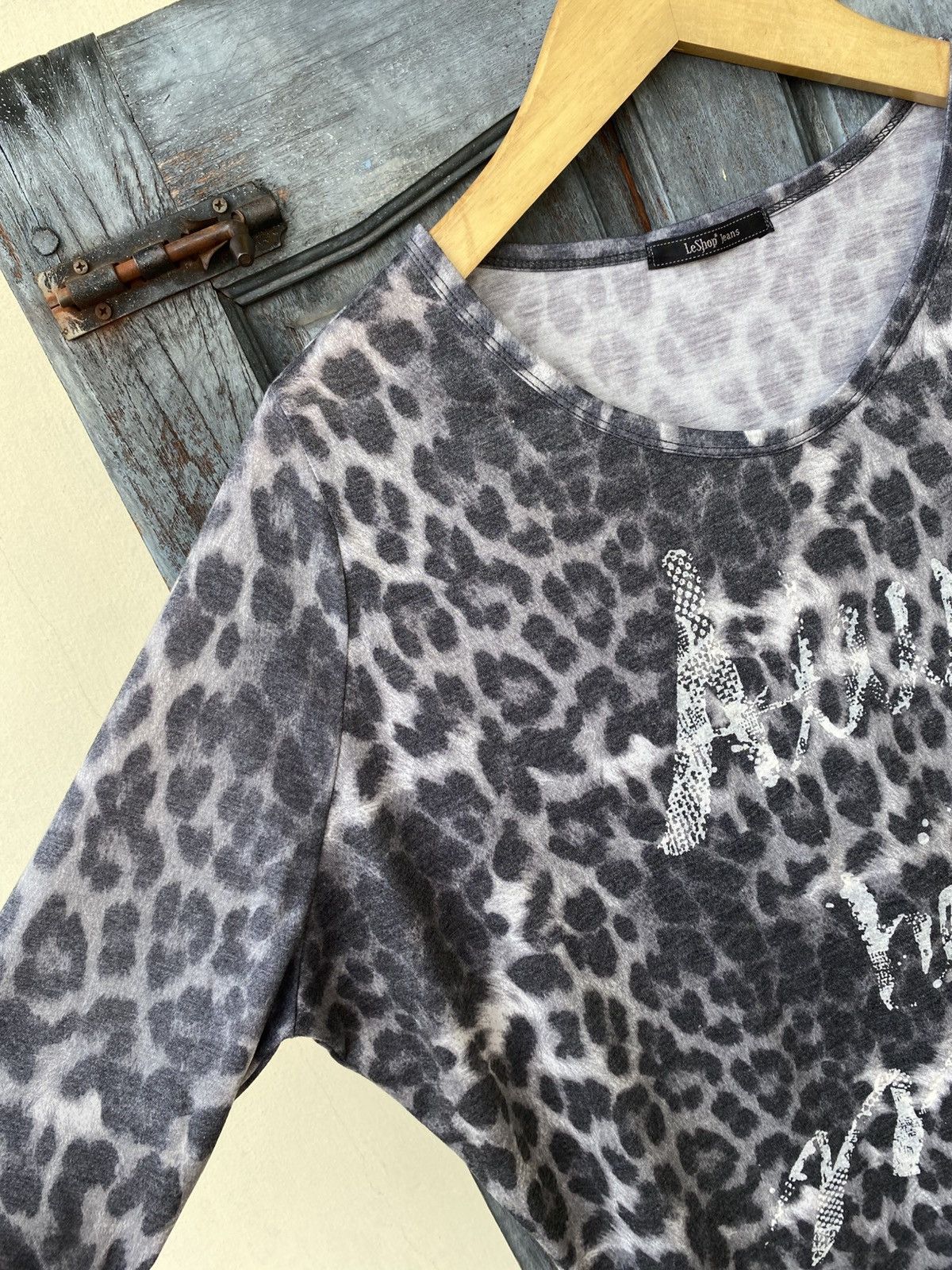 Japanese Brand LeShop Jeans Grunge Style Leopard Print Rhinestone Japanese Size S / US 4 / IT 40 - 4 Thumbnail