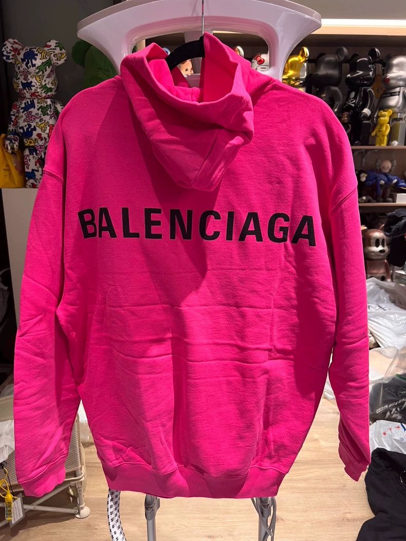 Balenciaga Fuchsia Back Letter Hoodie Size S